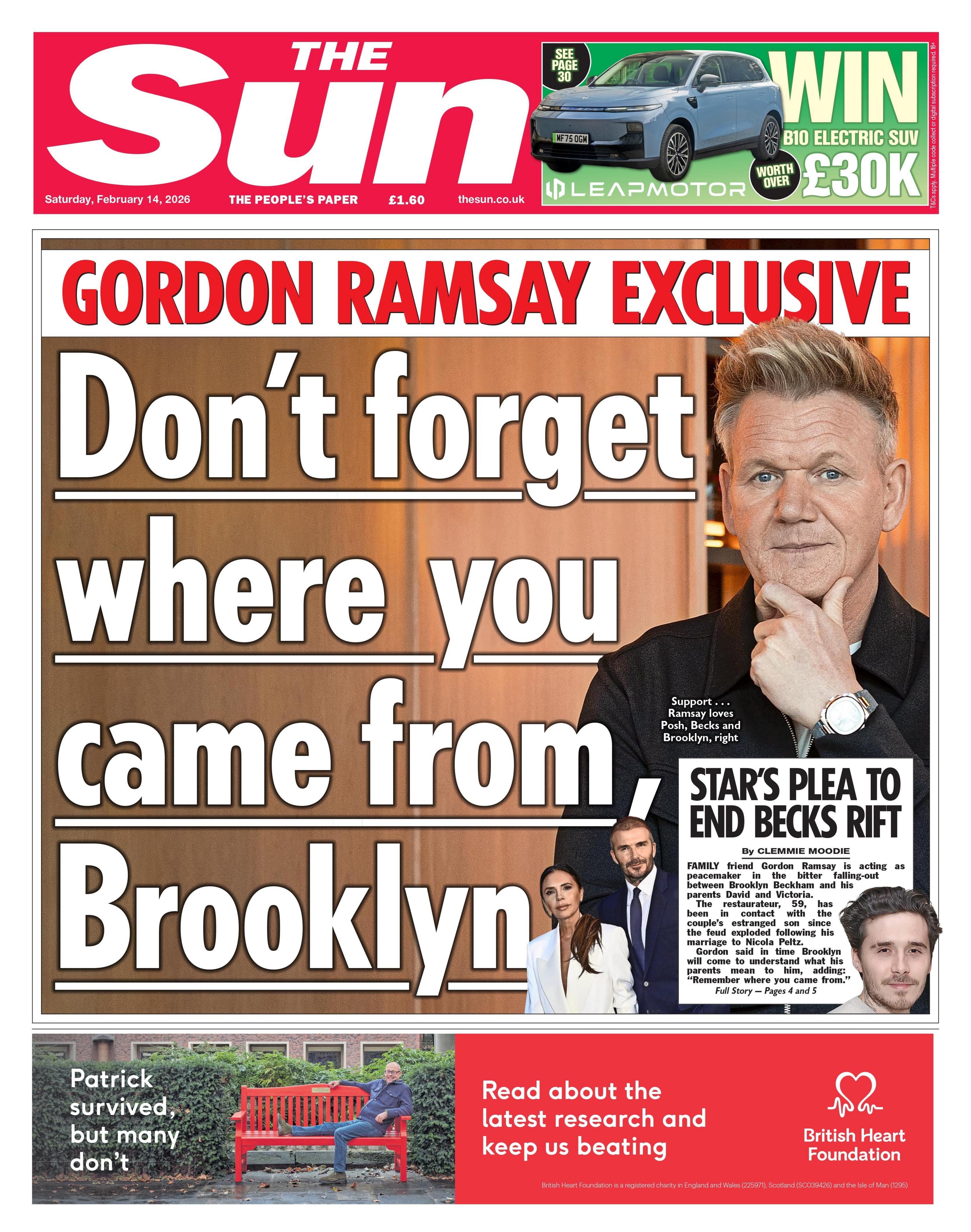 Titulli në faqen e parë të gazetës “The Sun” thotë: “Mos harro nga ke ardhur, Brooklyn”.