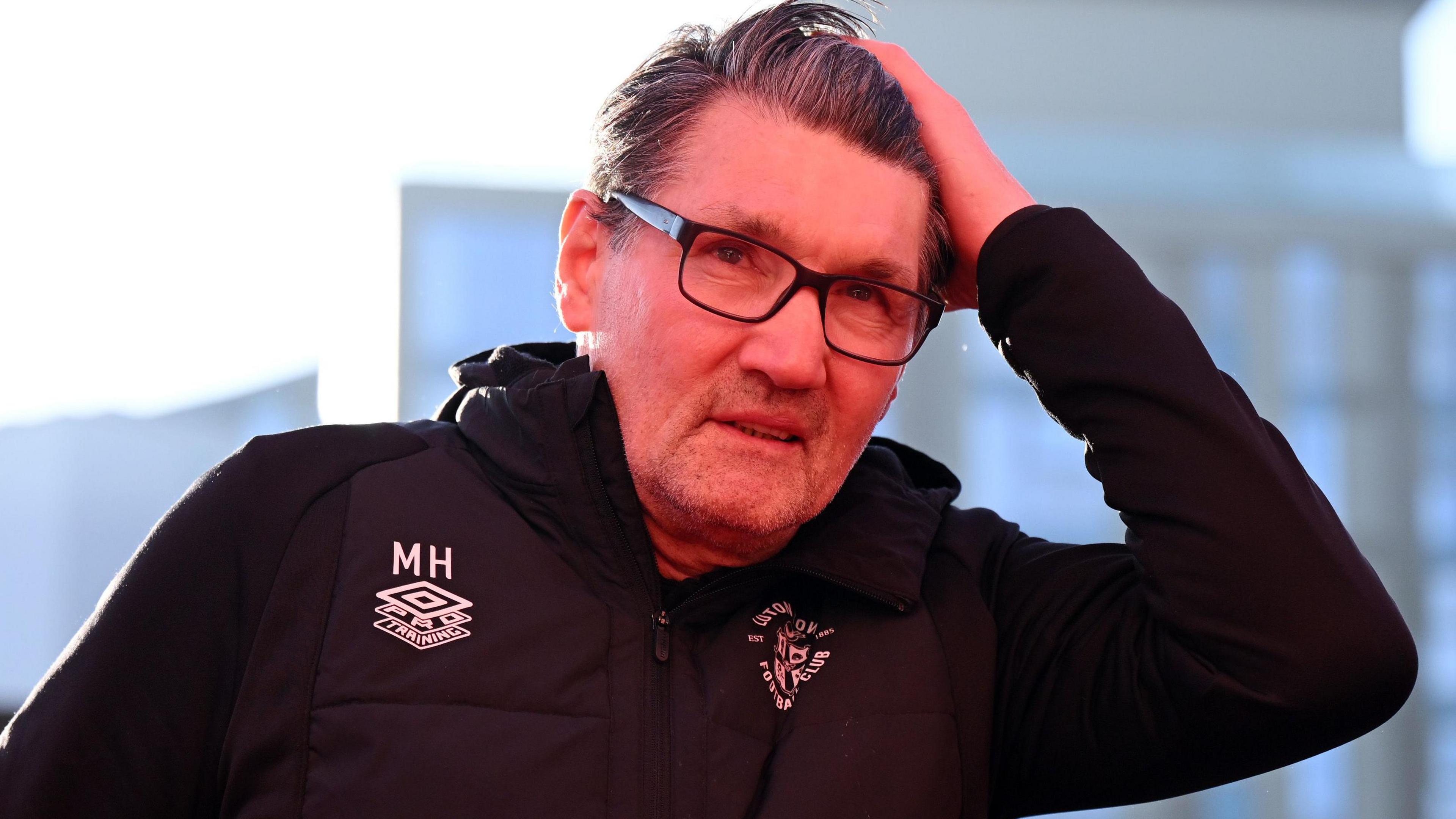 Mick Harford before Luton's FA Cup tie at Nottingham Forest last weekend