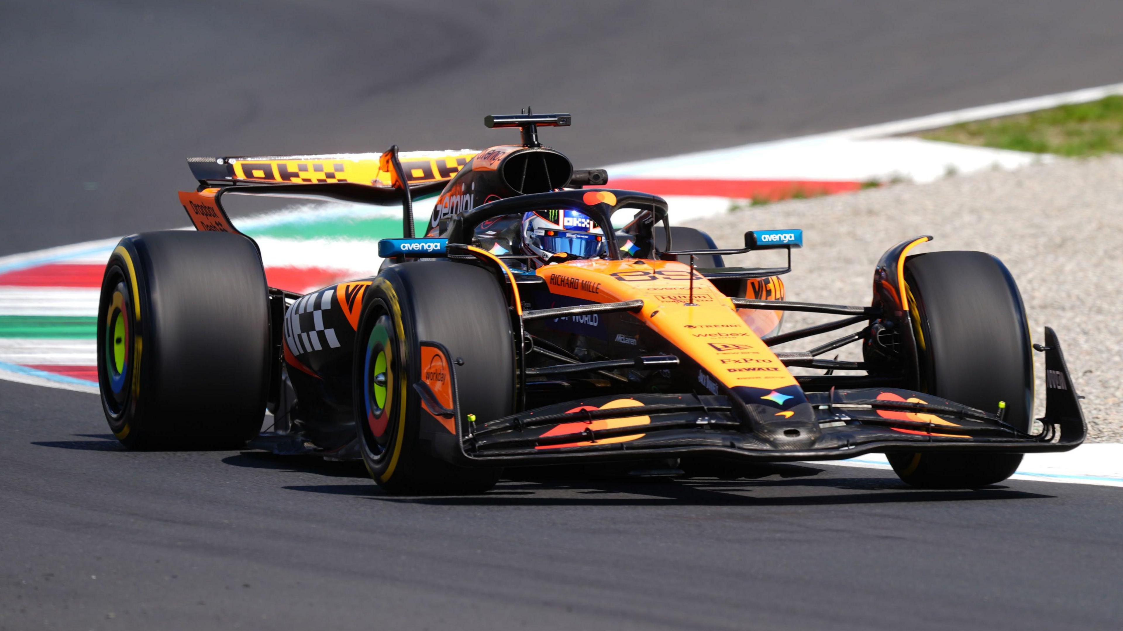 Alex Dunne driving the McLaren during first practice for the Italian Grand Prix last month
