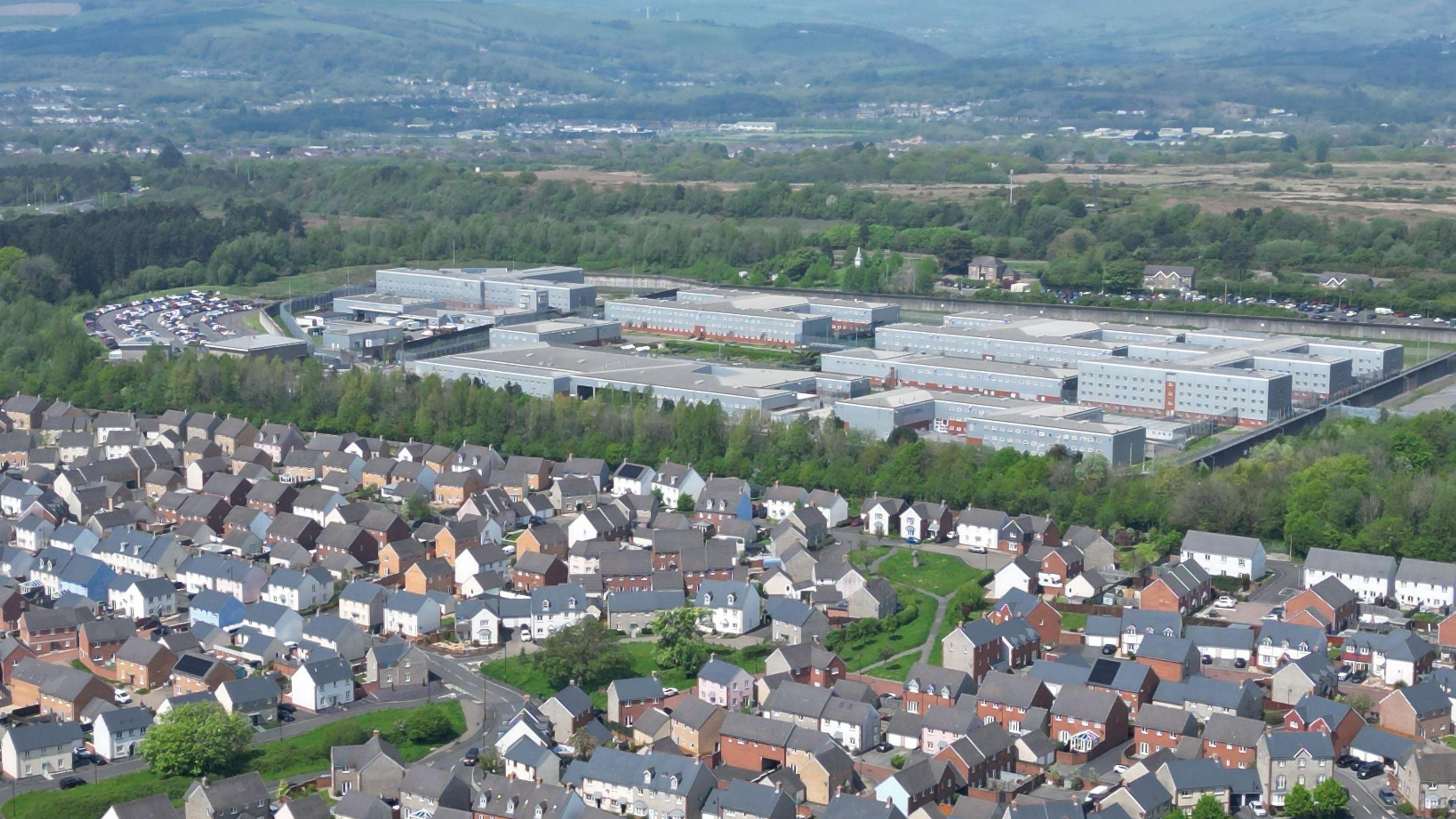 Aerial picture of HMP Parc in Bridgend 