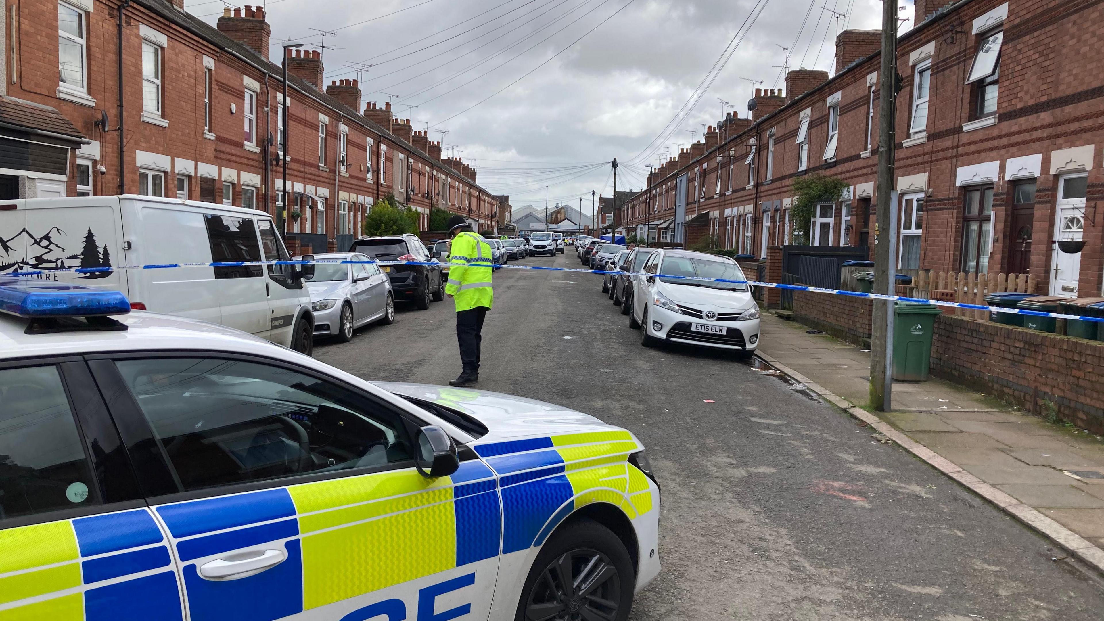 Police at the scene on Caludon Road in Coventry