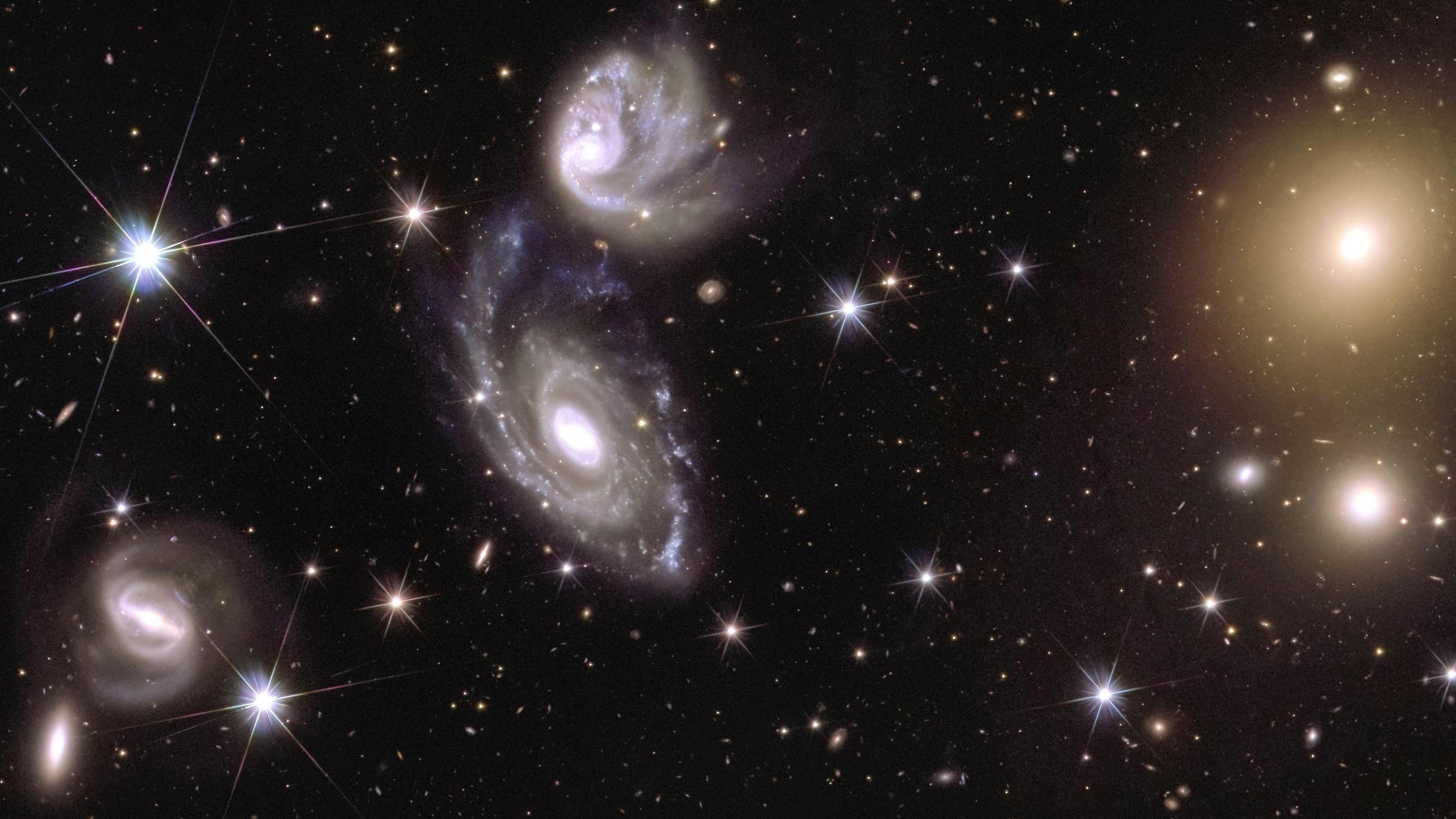 An image of stars and galaxies taken from the Euclid telescope. 