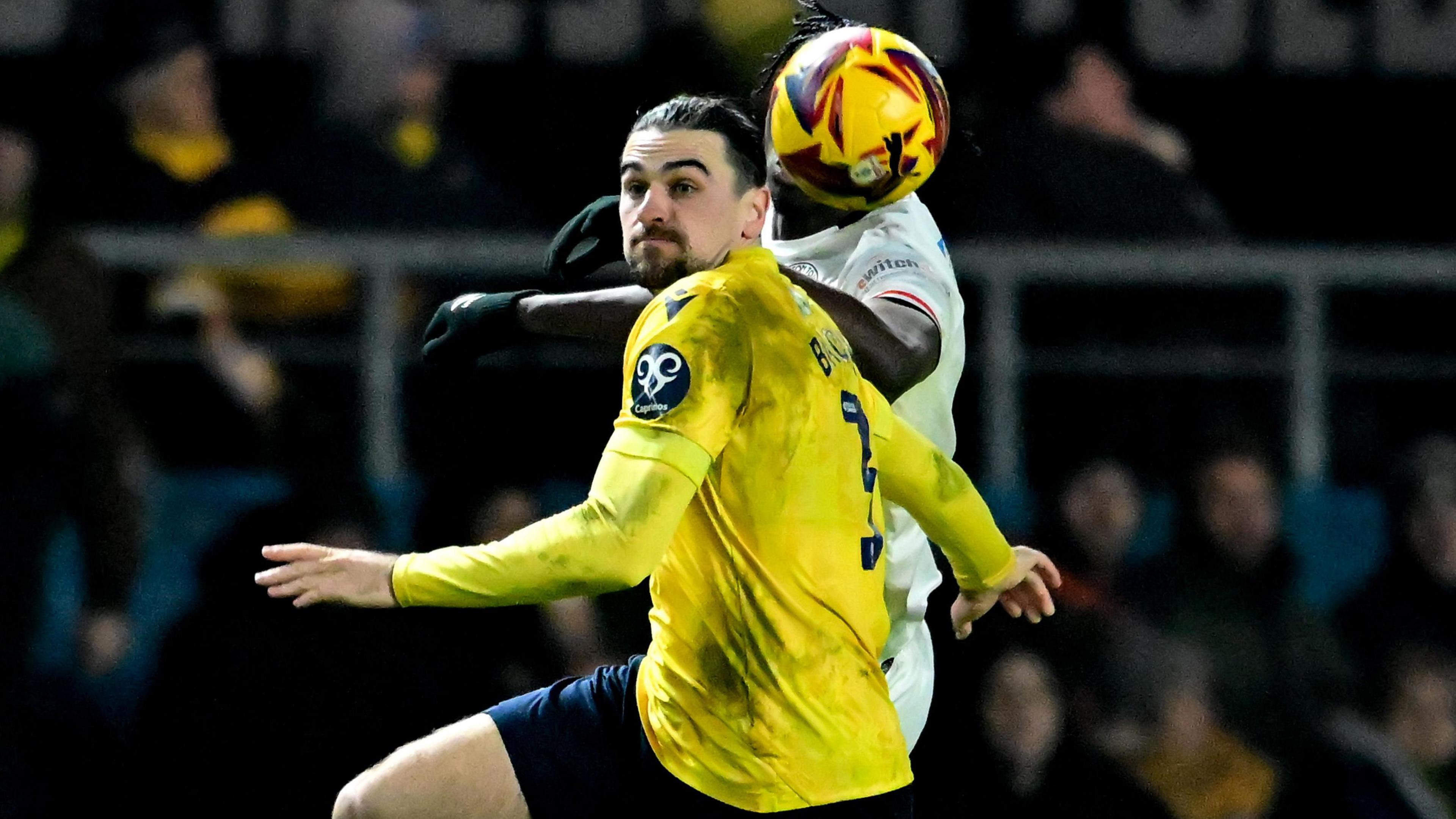 Ciaron Brown playing for Oxford United