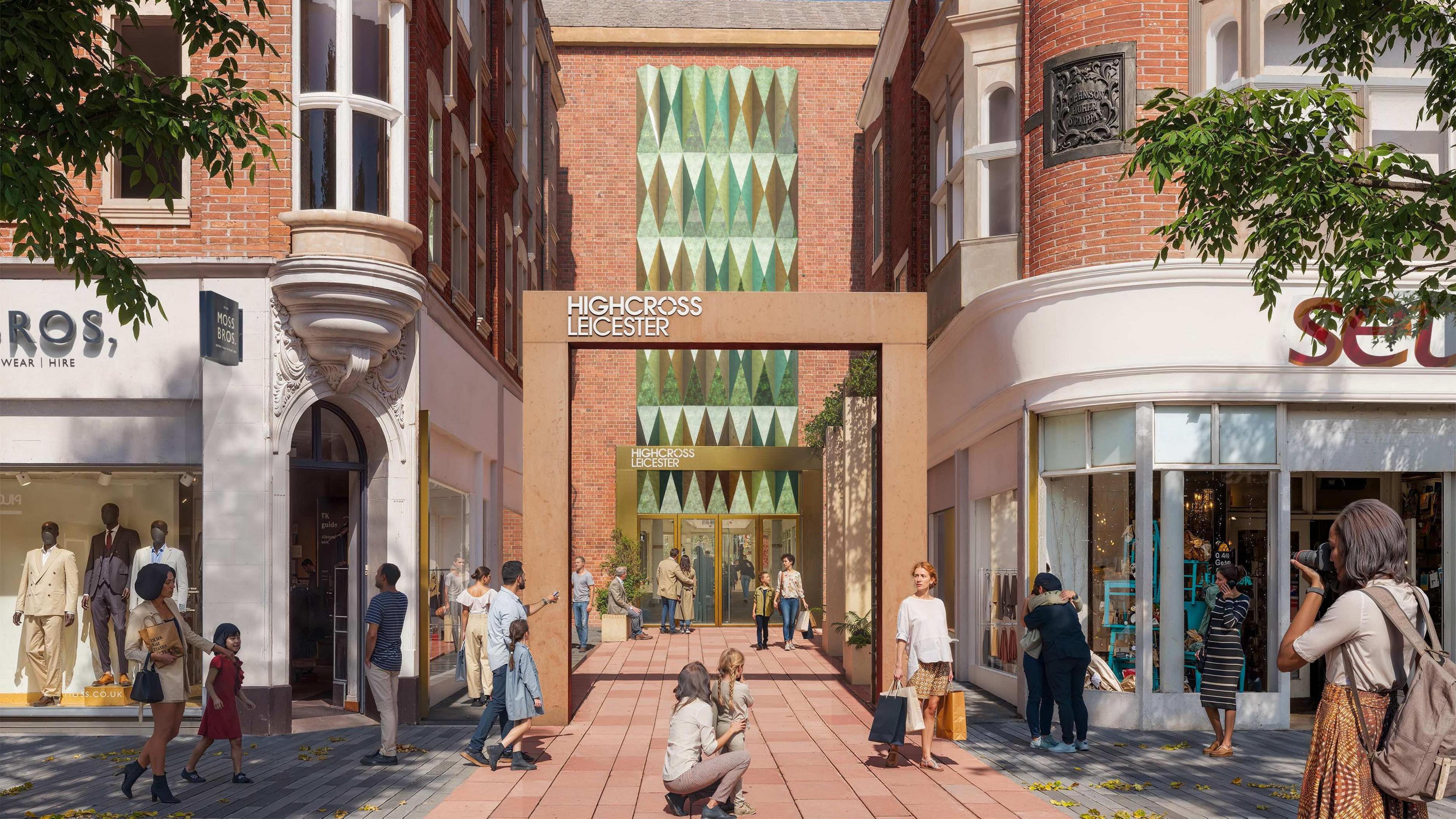 An artist's impression of a new entrance to Highcross Shopping Centre in High Street, Leicester.