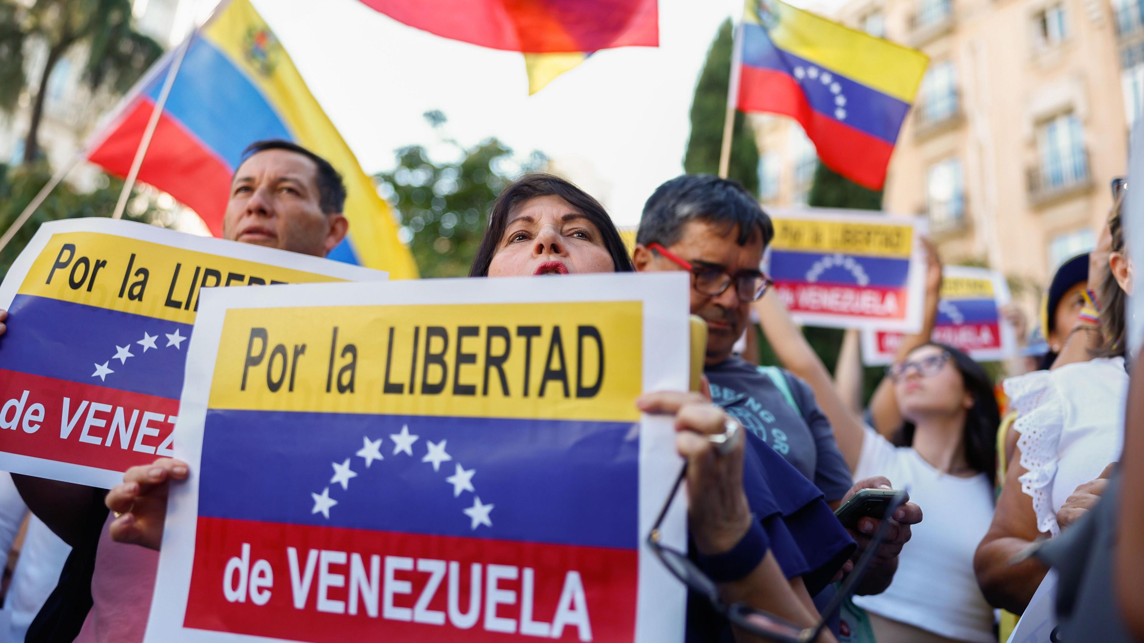 Protests in Madrid over Venezuela's electoral crisis