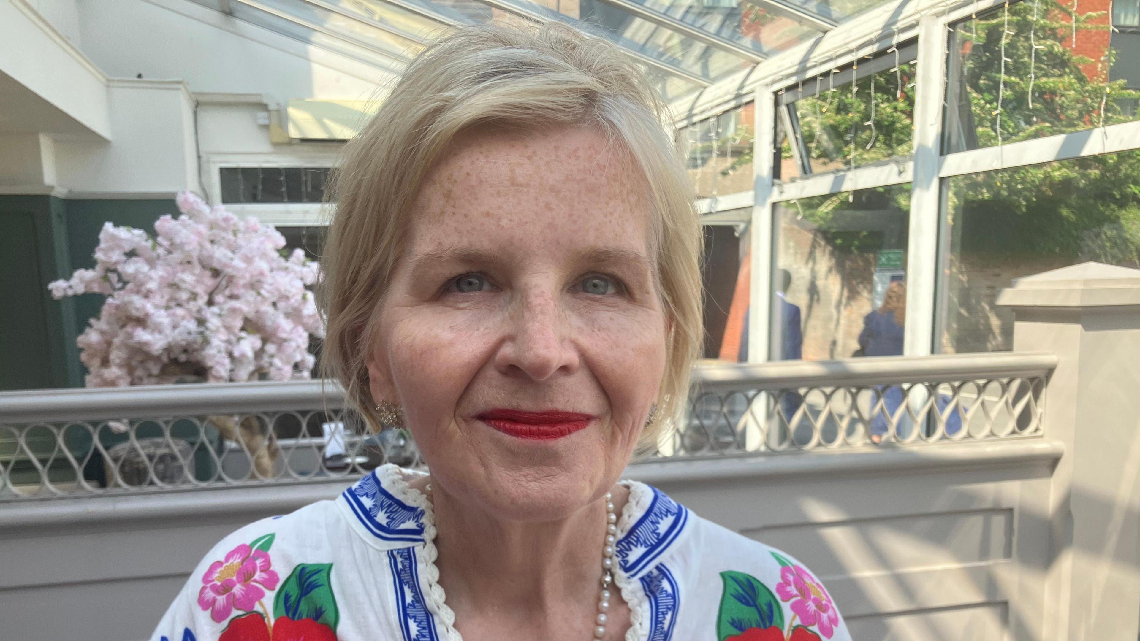 A woman with blond hair