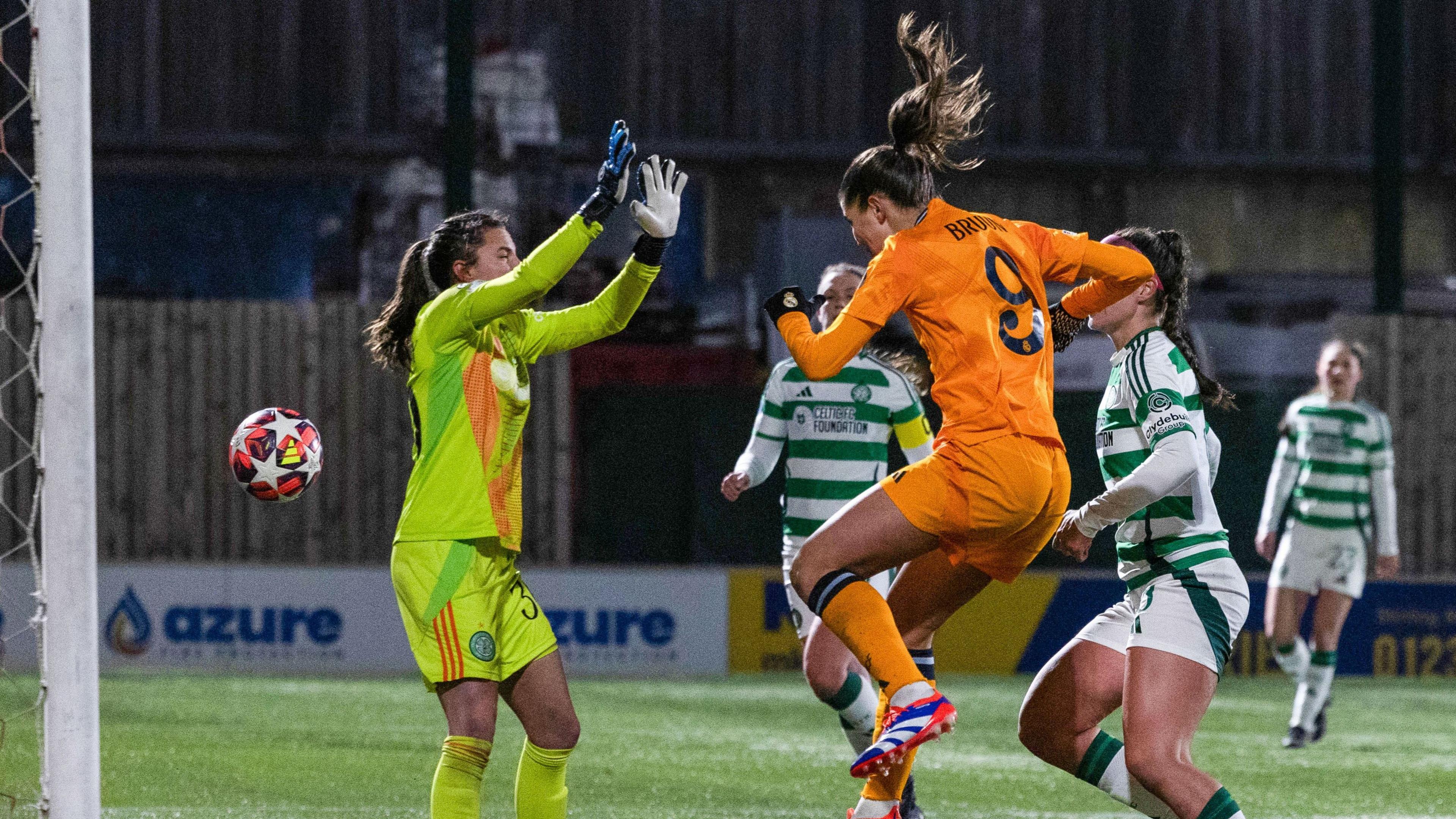 Signe Bruun scores against Celtic for Real Madrid