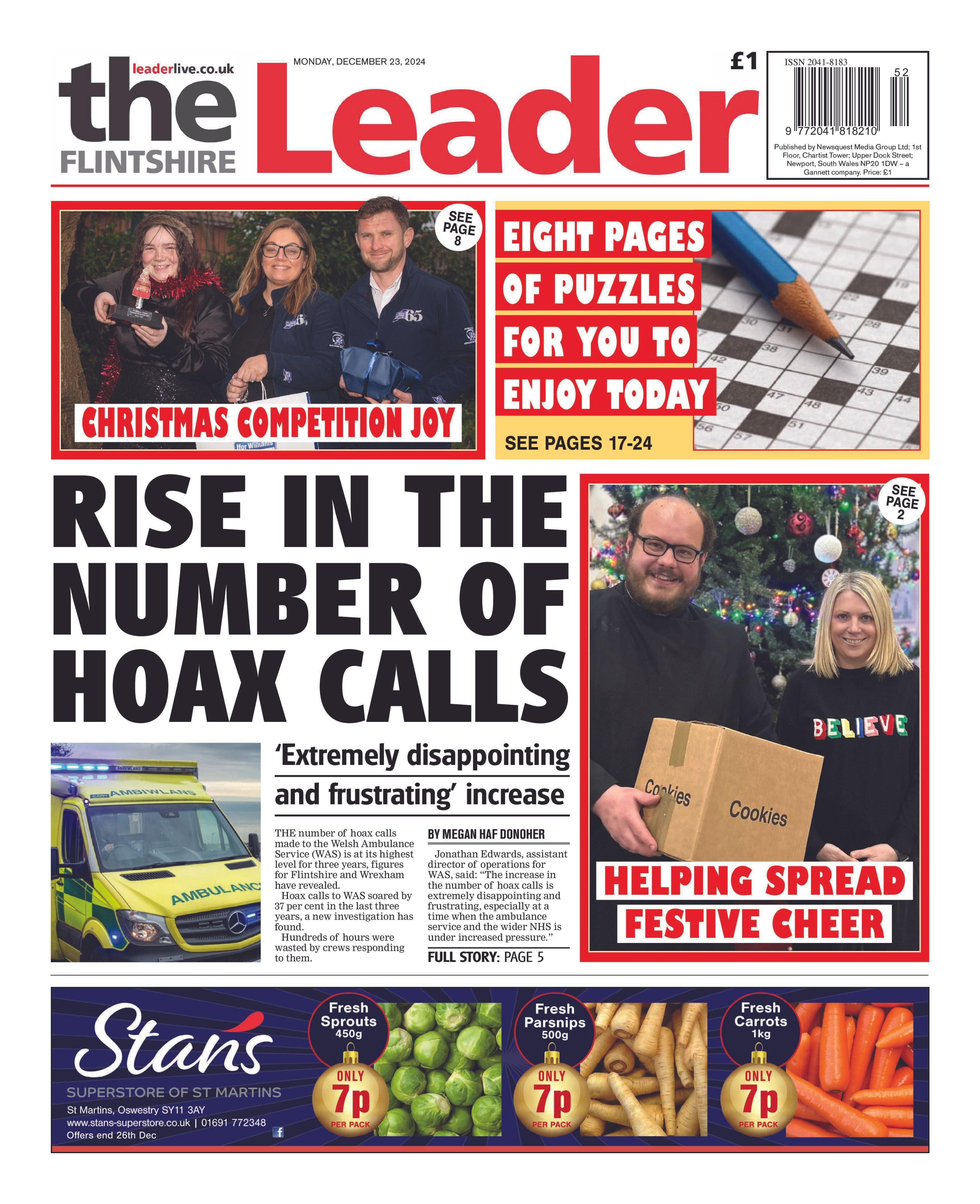 Flintshire Leader front page