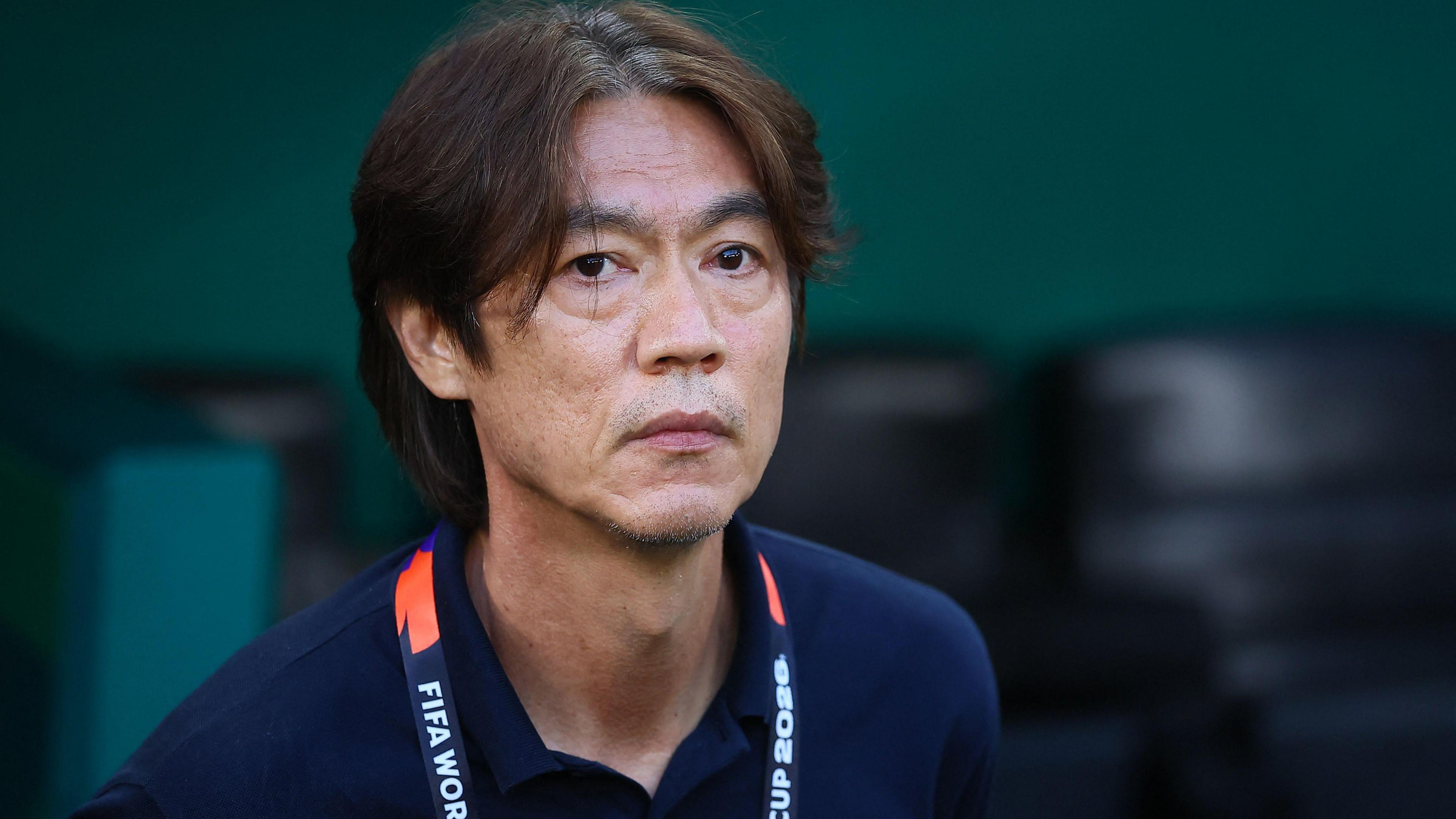 South Korea coach Hong Myung-bo before the match with South Africa