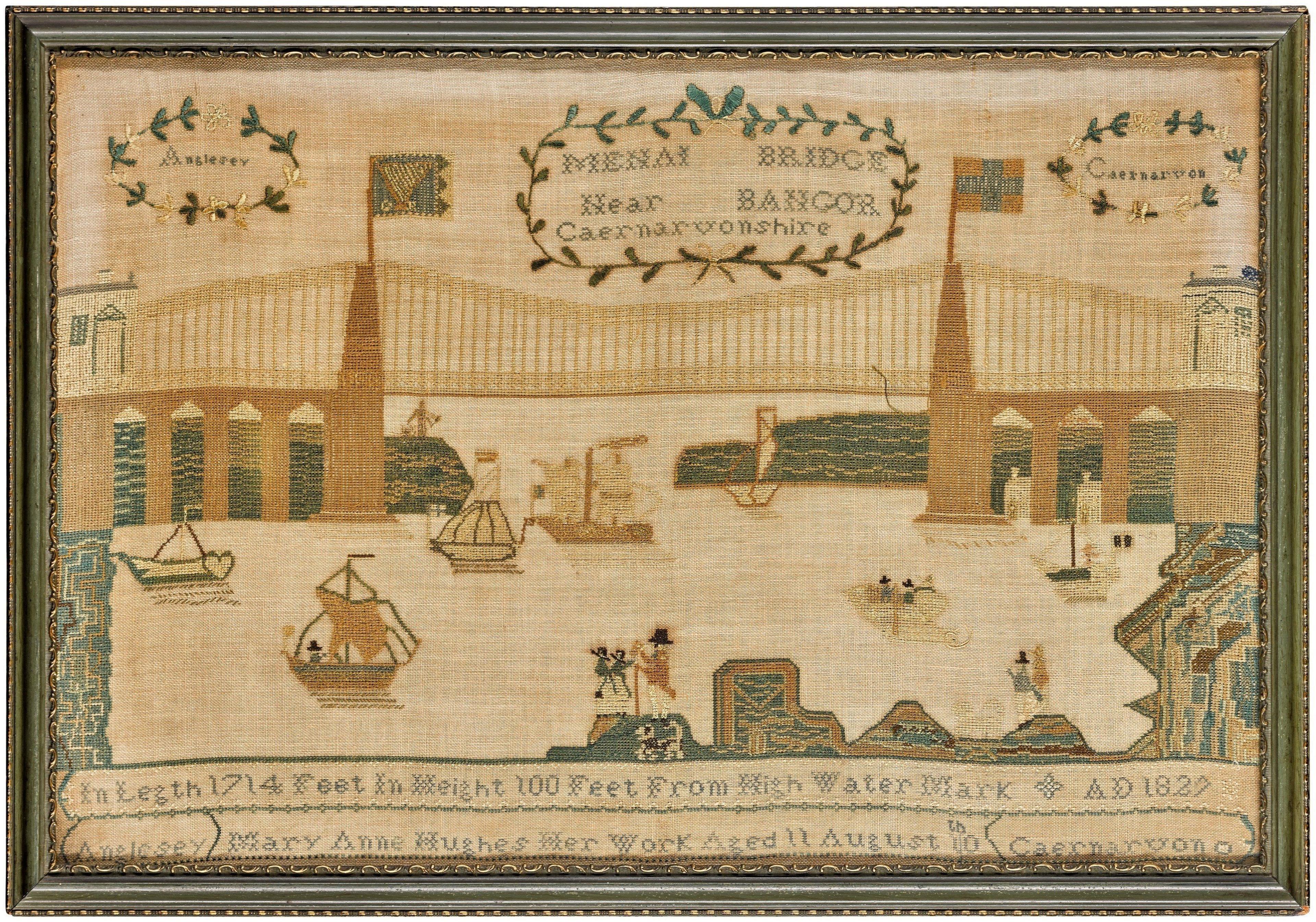 Sampler Mary Anne Hughes o Bont Borth