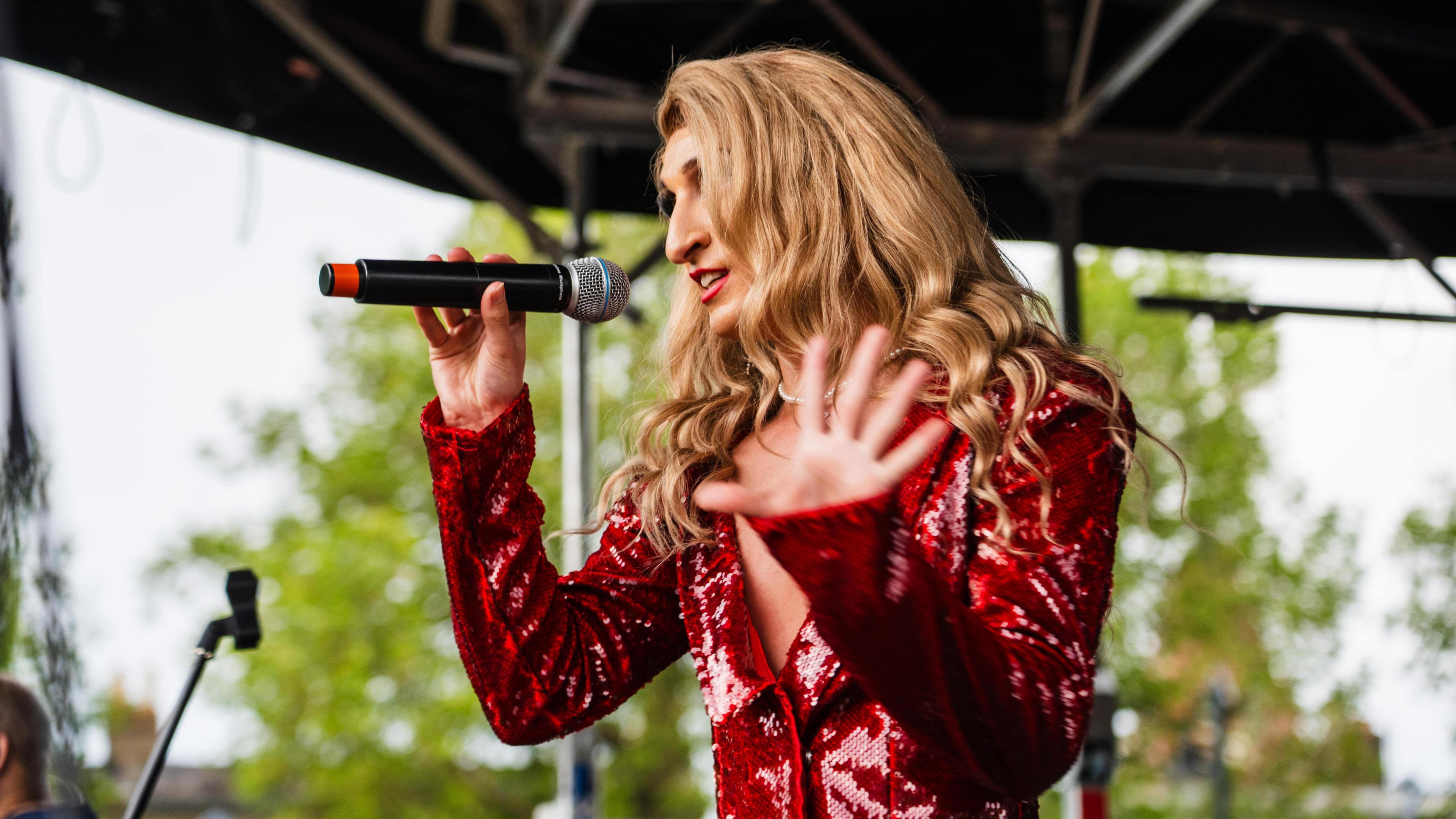 Artist performing at Cheltenham Pride