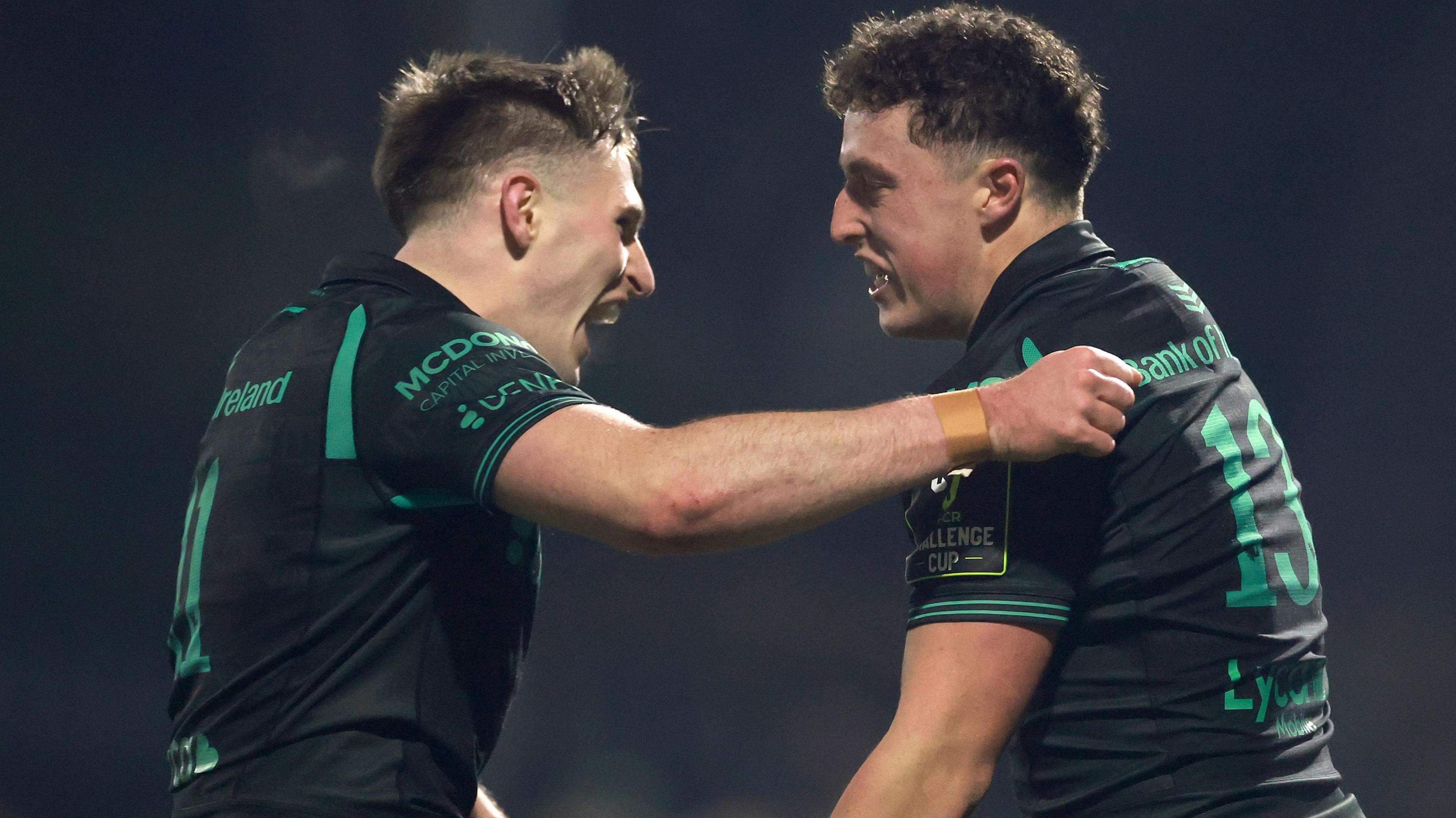 Connacht's Finn Treacy and Harry West celebrate