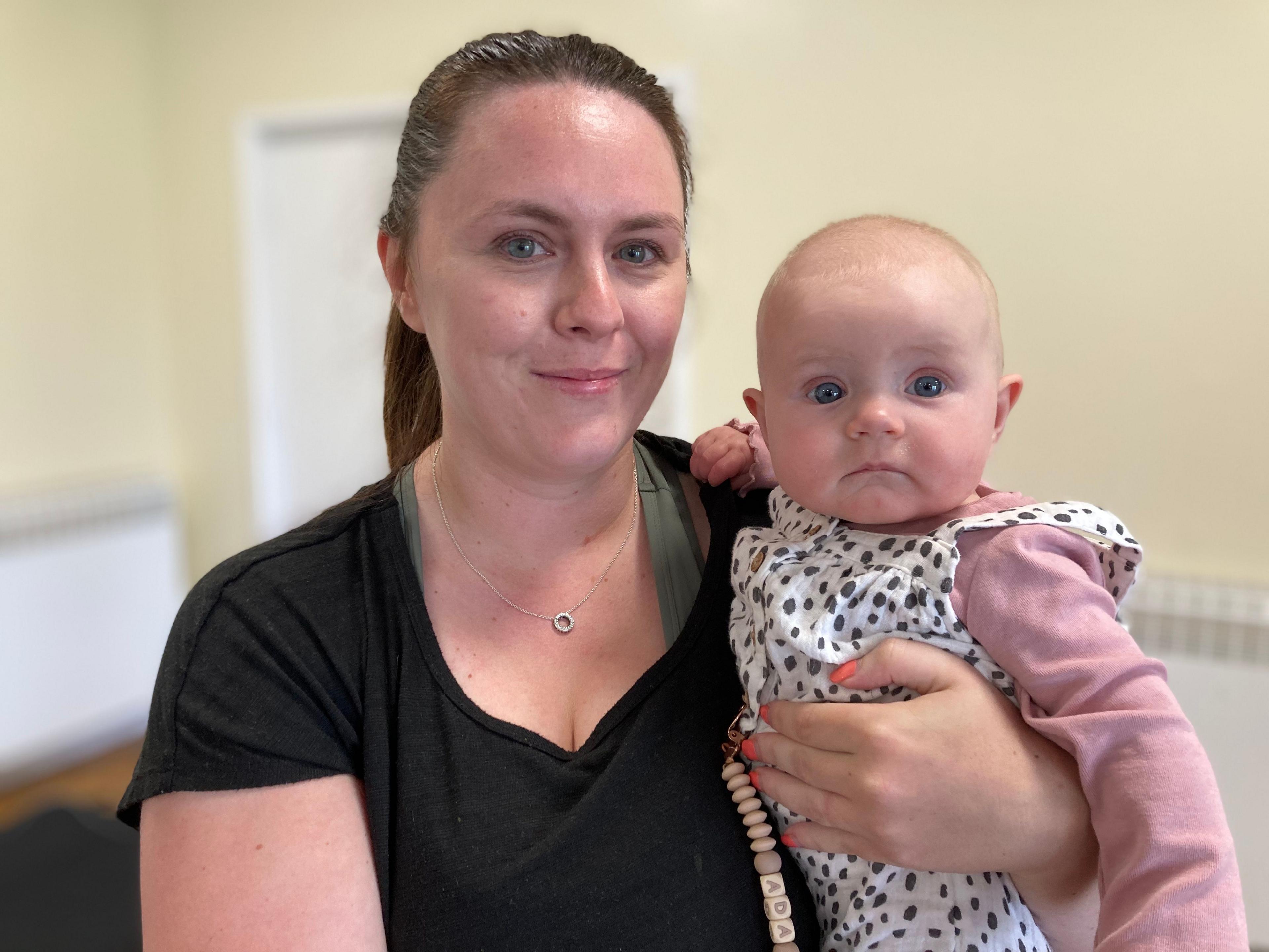 Jemma Slinger with her baby