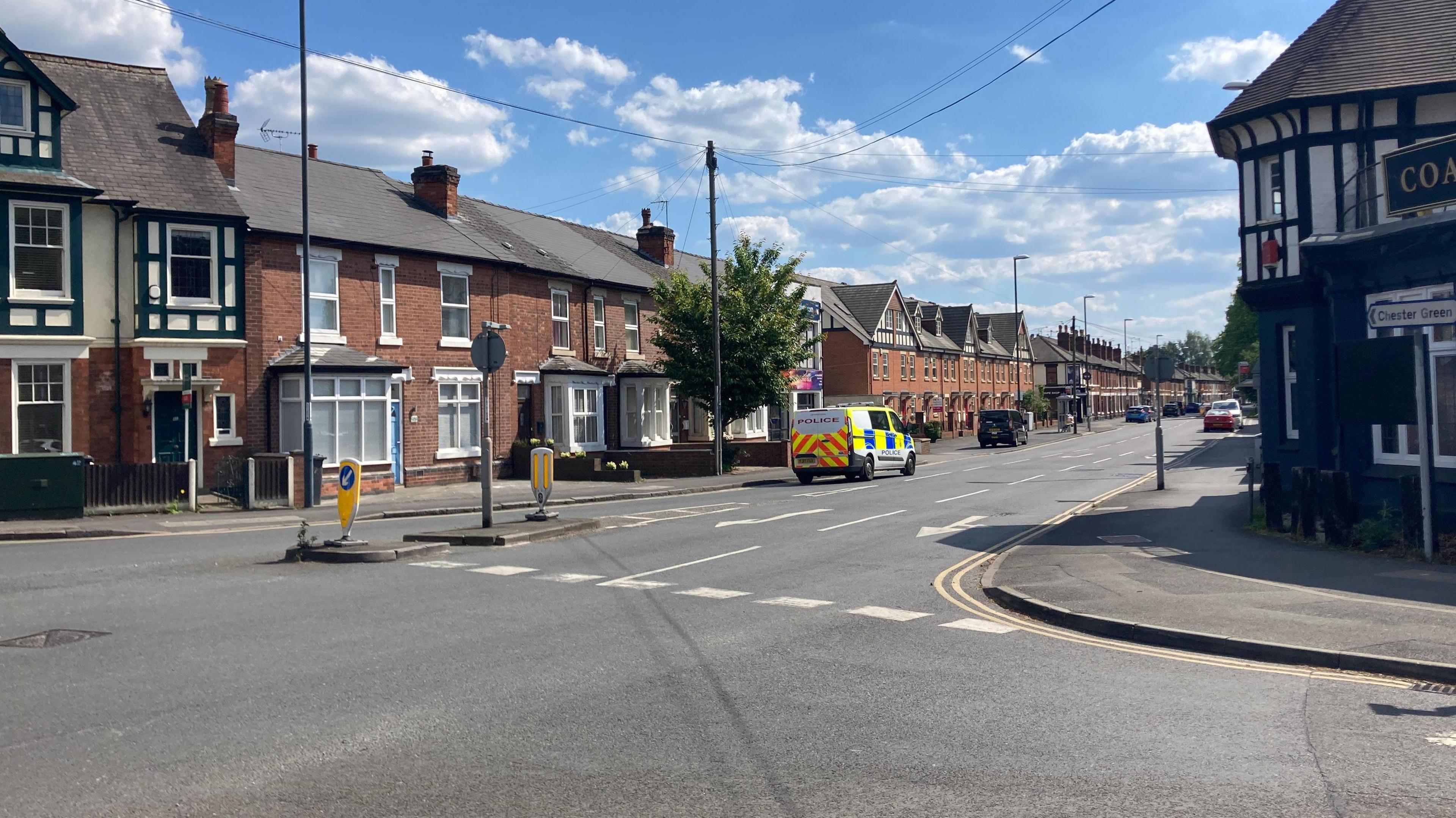 Police van parked on Mansfield Road