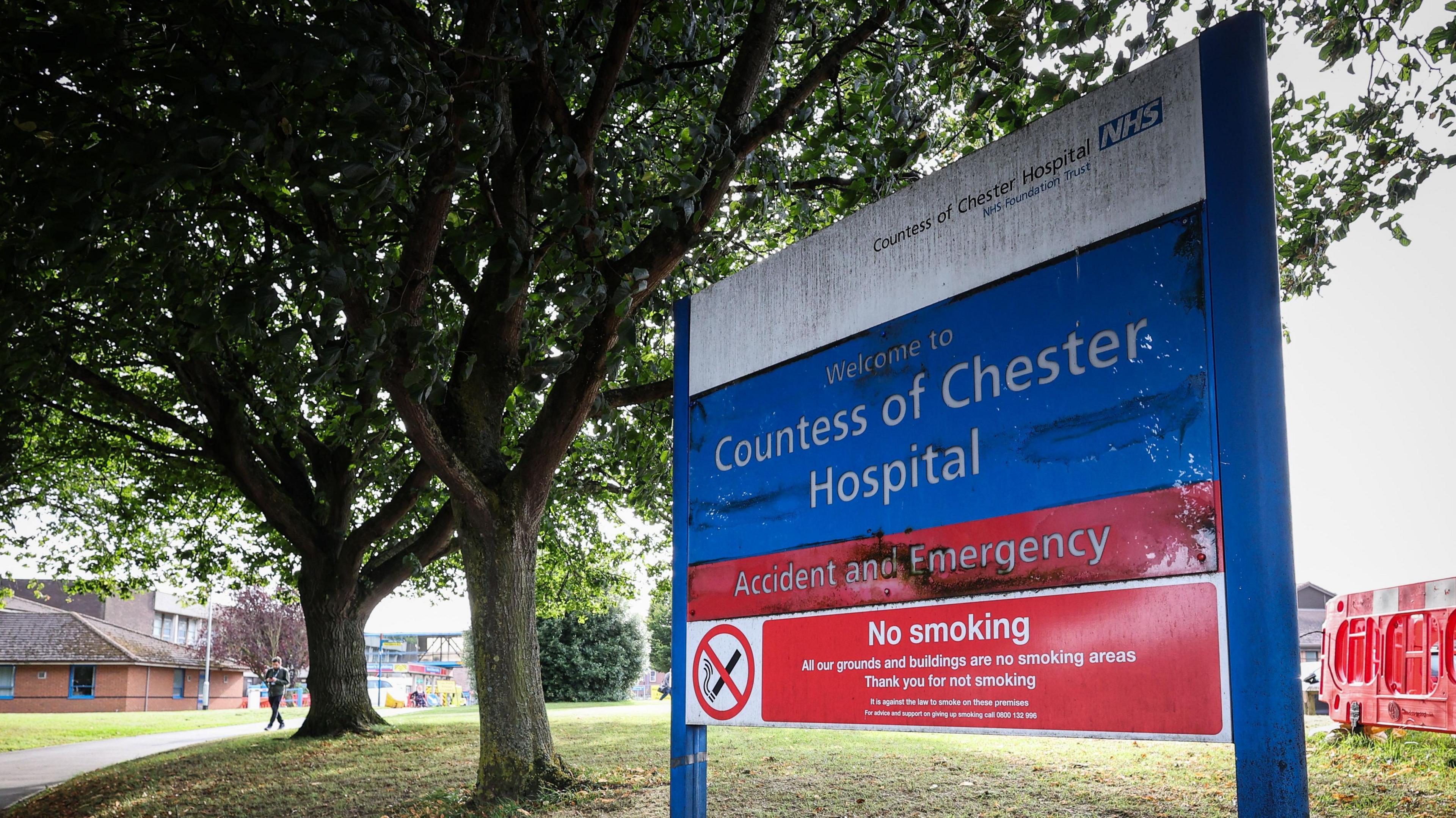 A sign outside the Countess of Chester Hospital in Chester. 