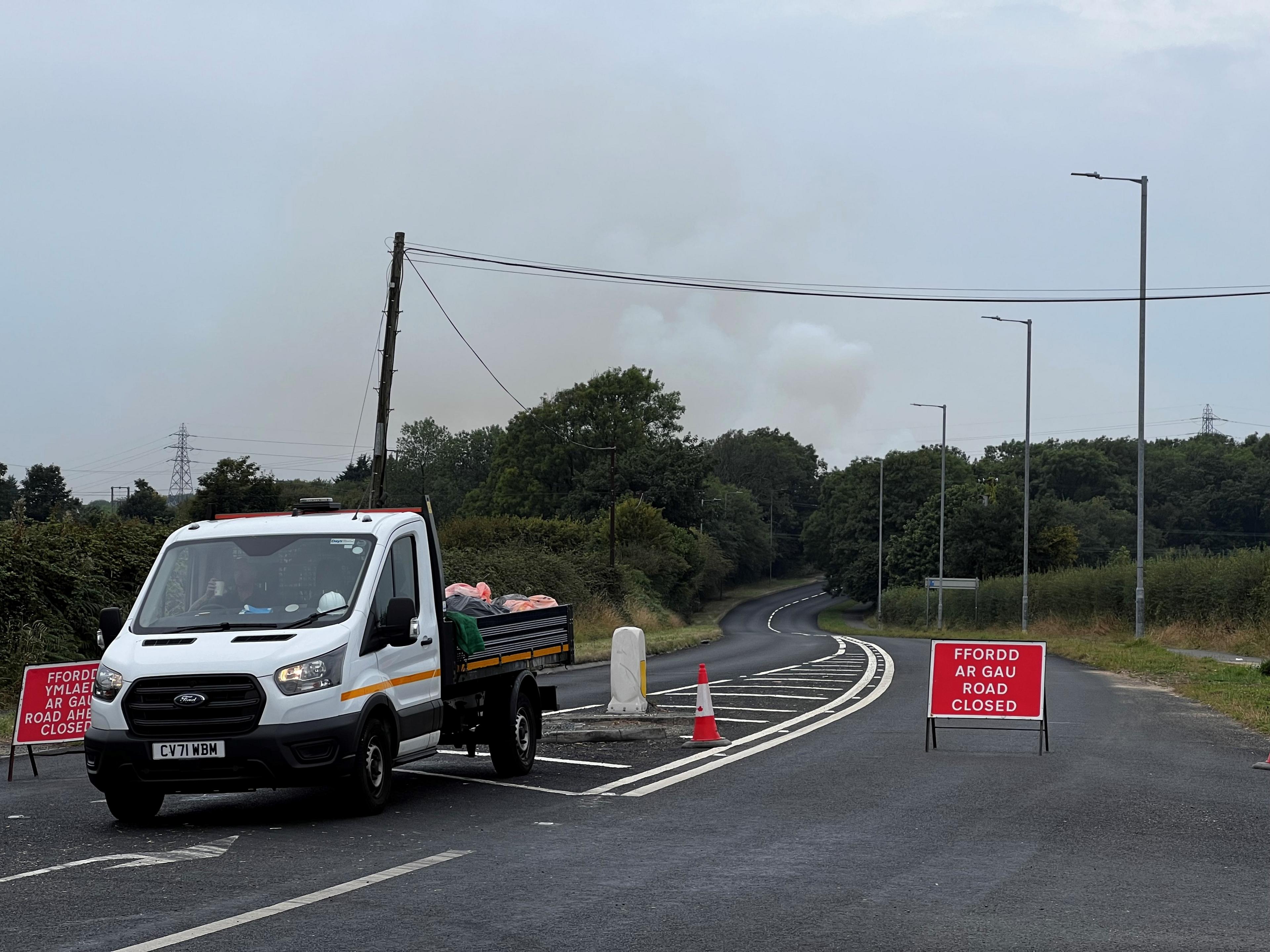 Road closed sign