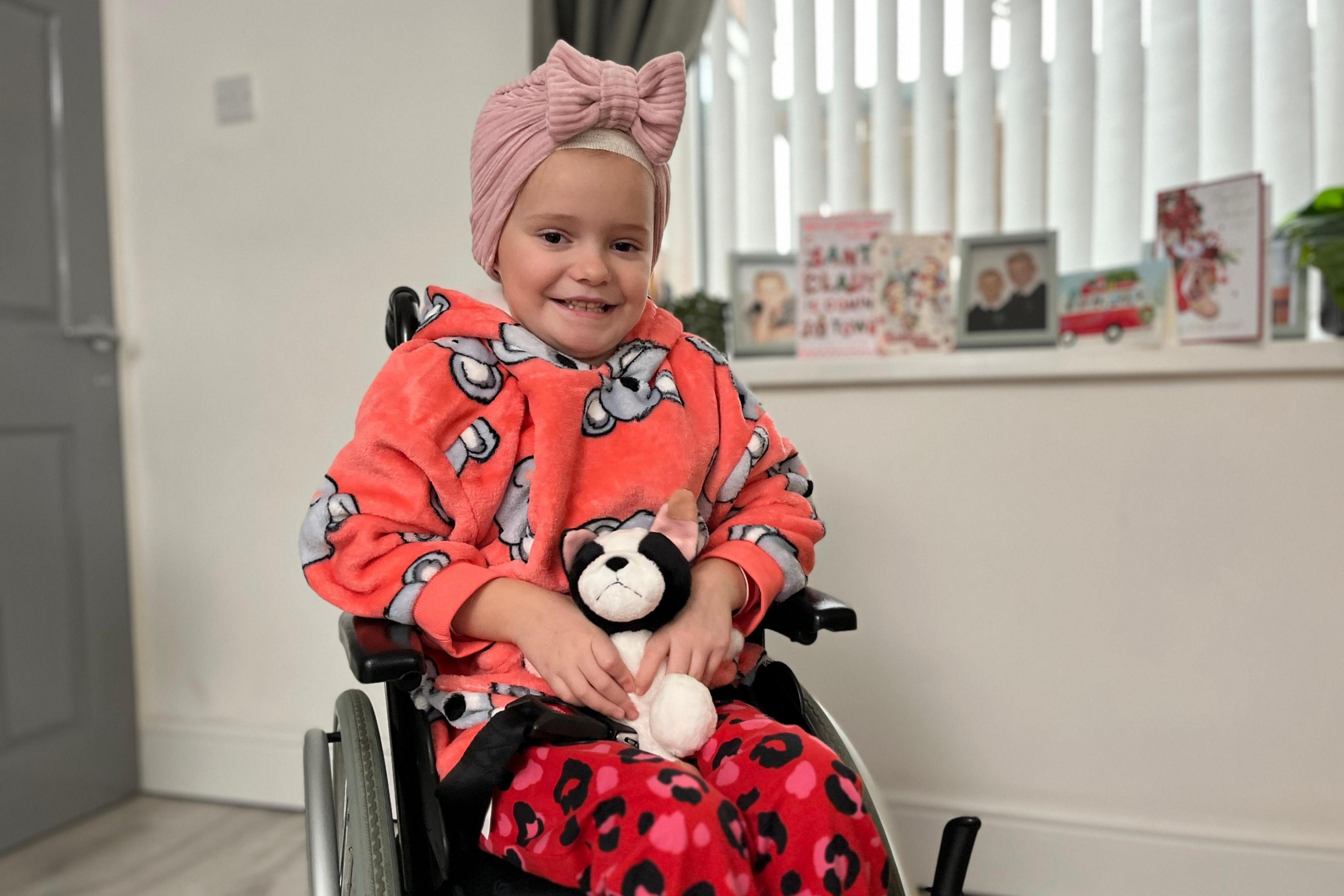 Girl in a wheelchair
