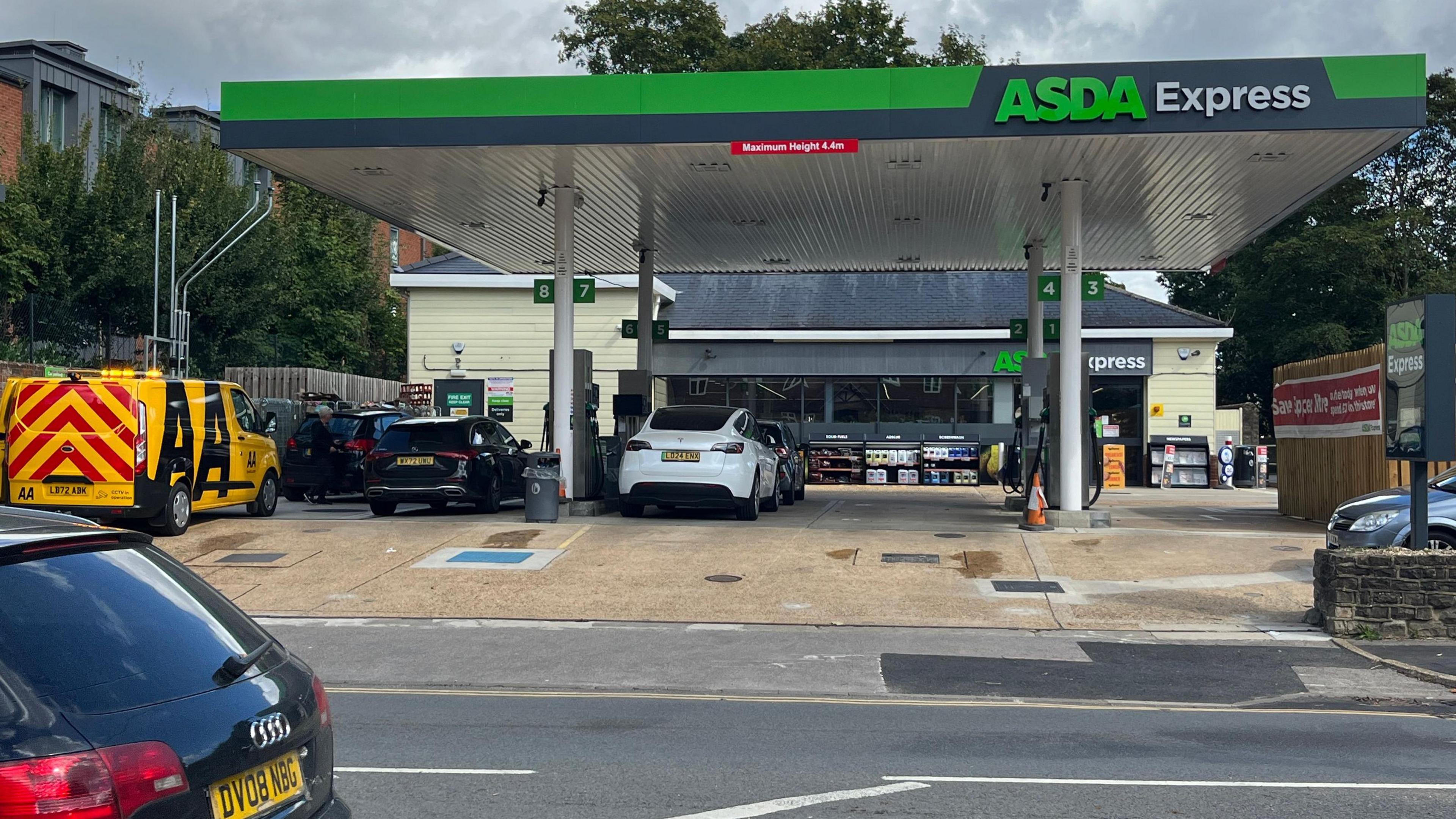 The forecourt of the Asda petrol station is now open 