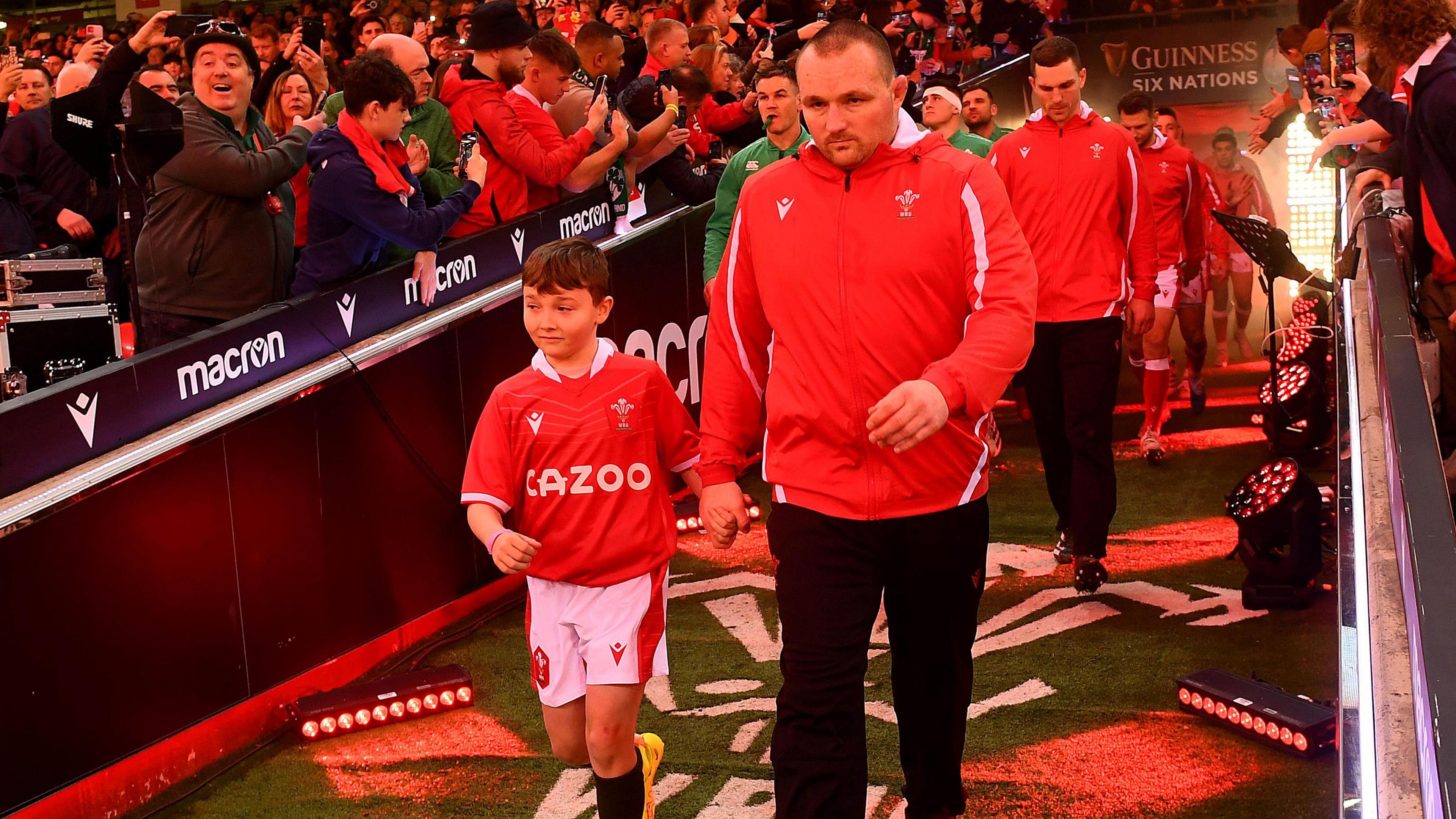 Ken Owens leading out his nation for the first time aged 36 against Ireland in the 2023 Six Nations