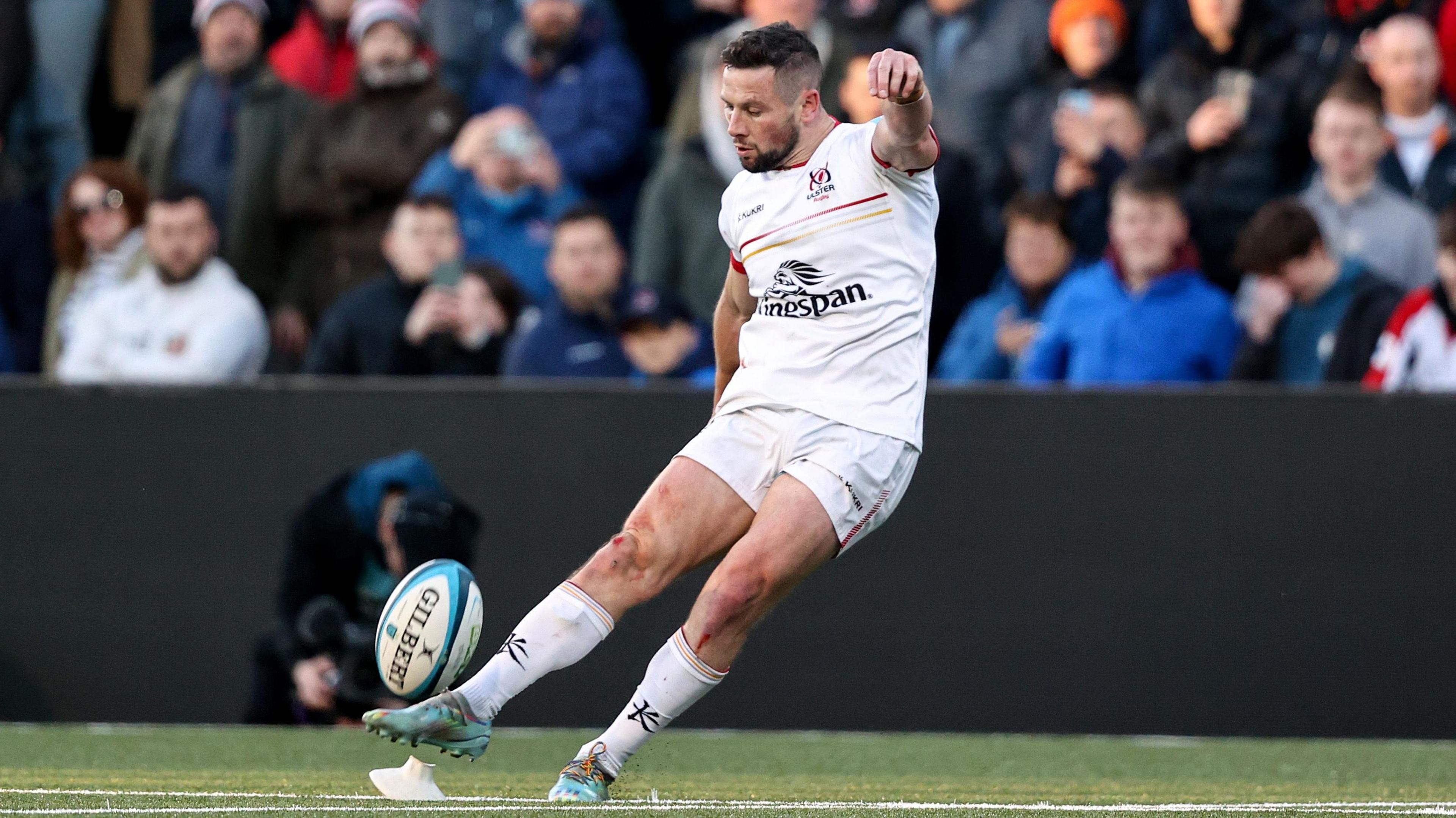 John Cooney kicks a conversion