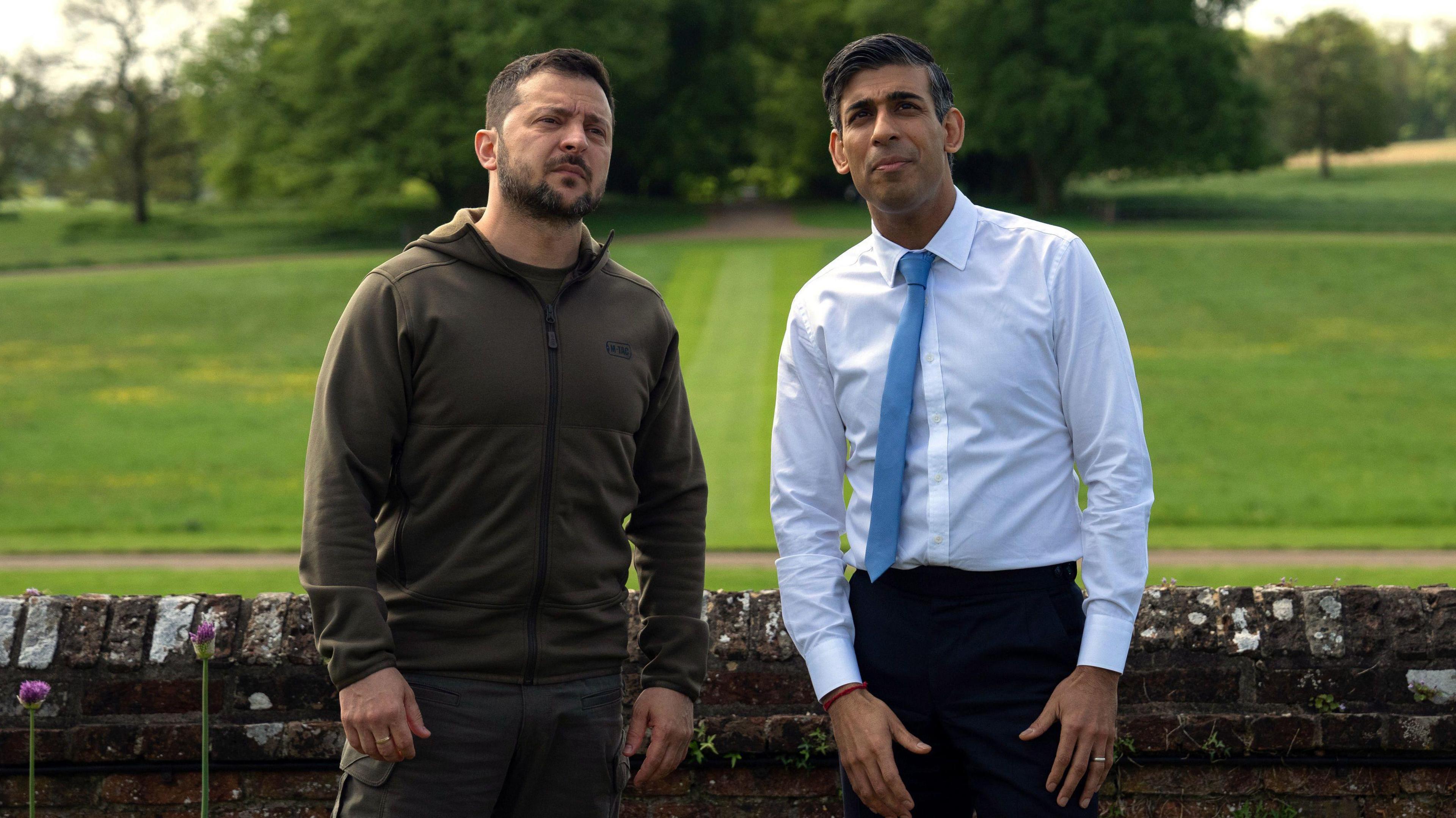 Prime Minister Rishi Sunak meeting Ukrainian President Volodymyr Zelensky at Chequers, the country house of the serving Prime Minister of the United Kingdom