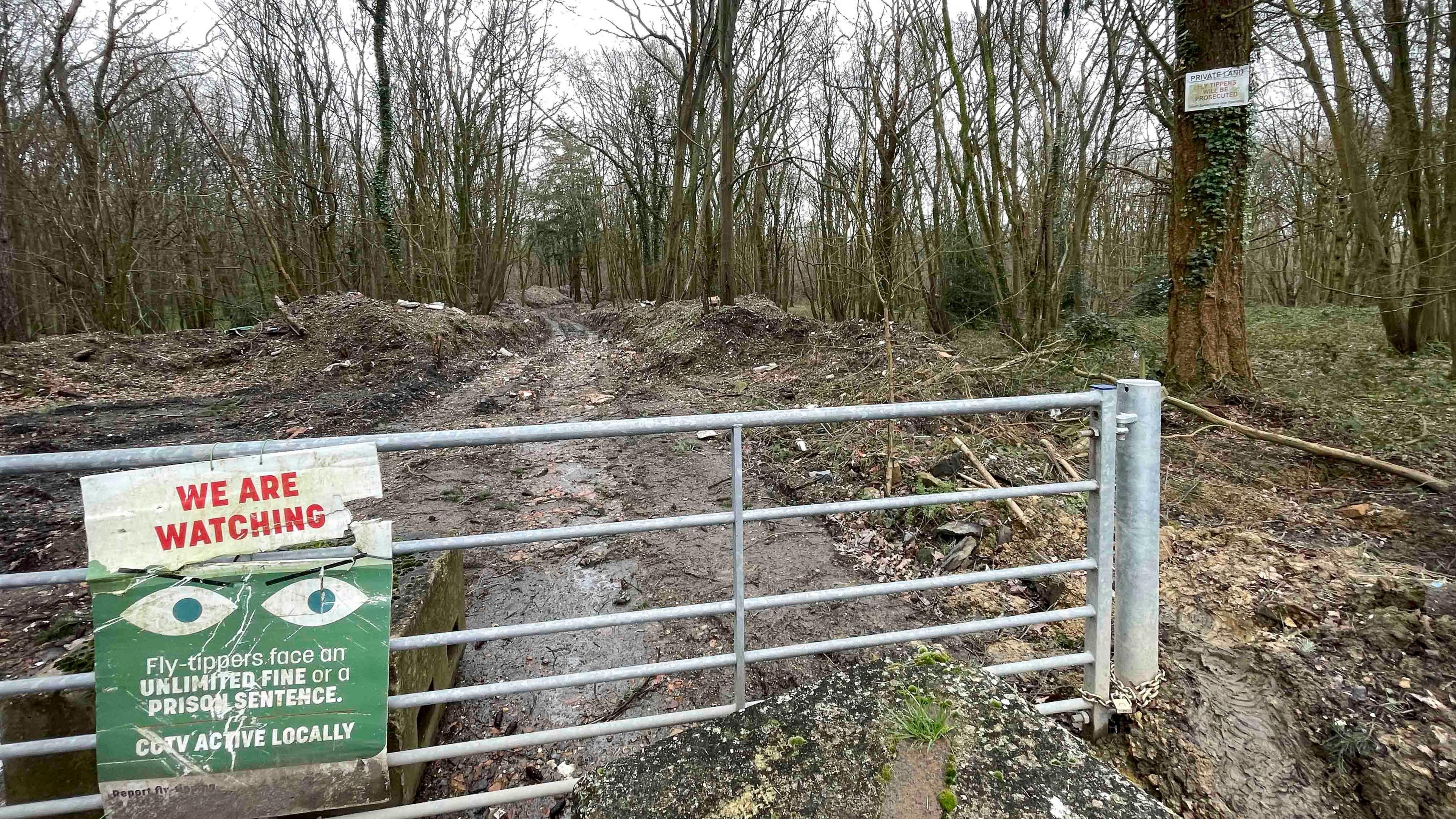 Hoads Wood illegal tip entrance