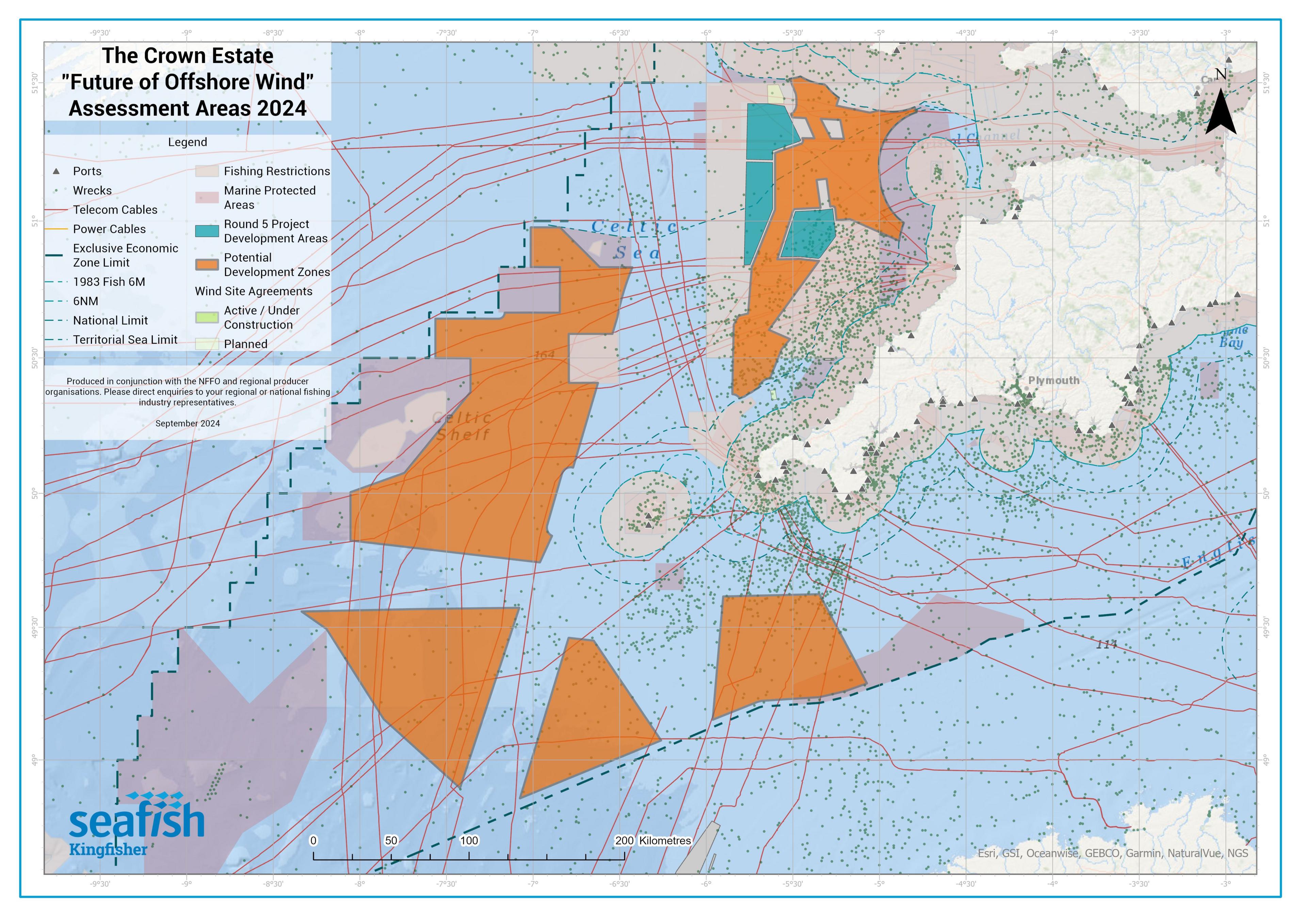 Map of future offshore wind assessment areas