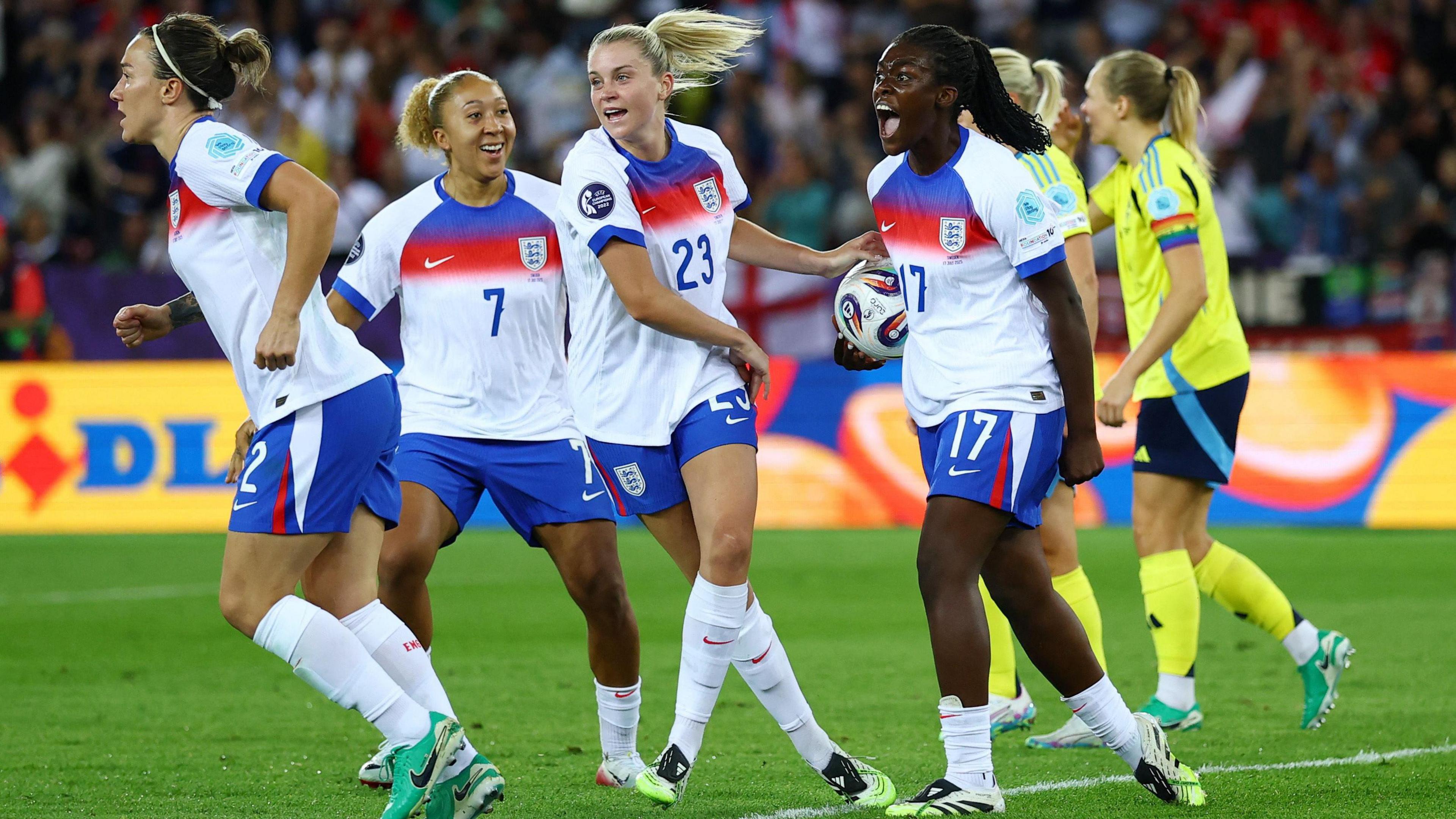 England's Michelle Agyemang celebrates scoring their second goal