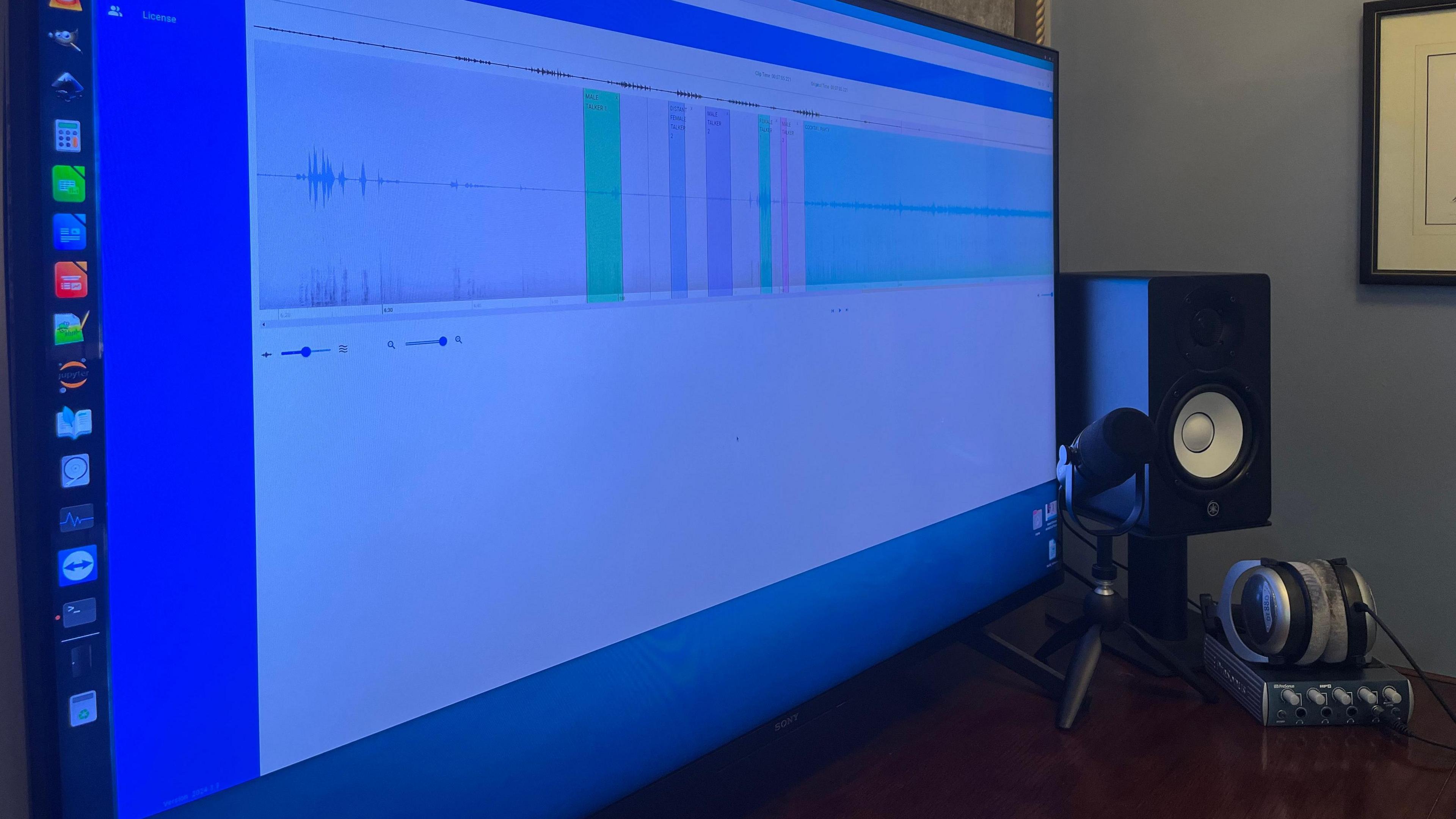 Sound waves on Keith McElveen's computer screen