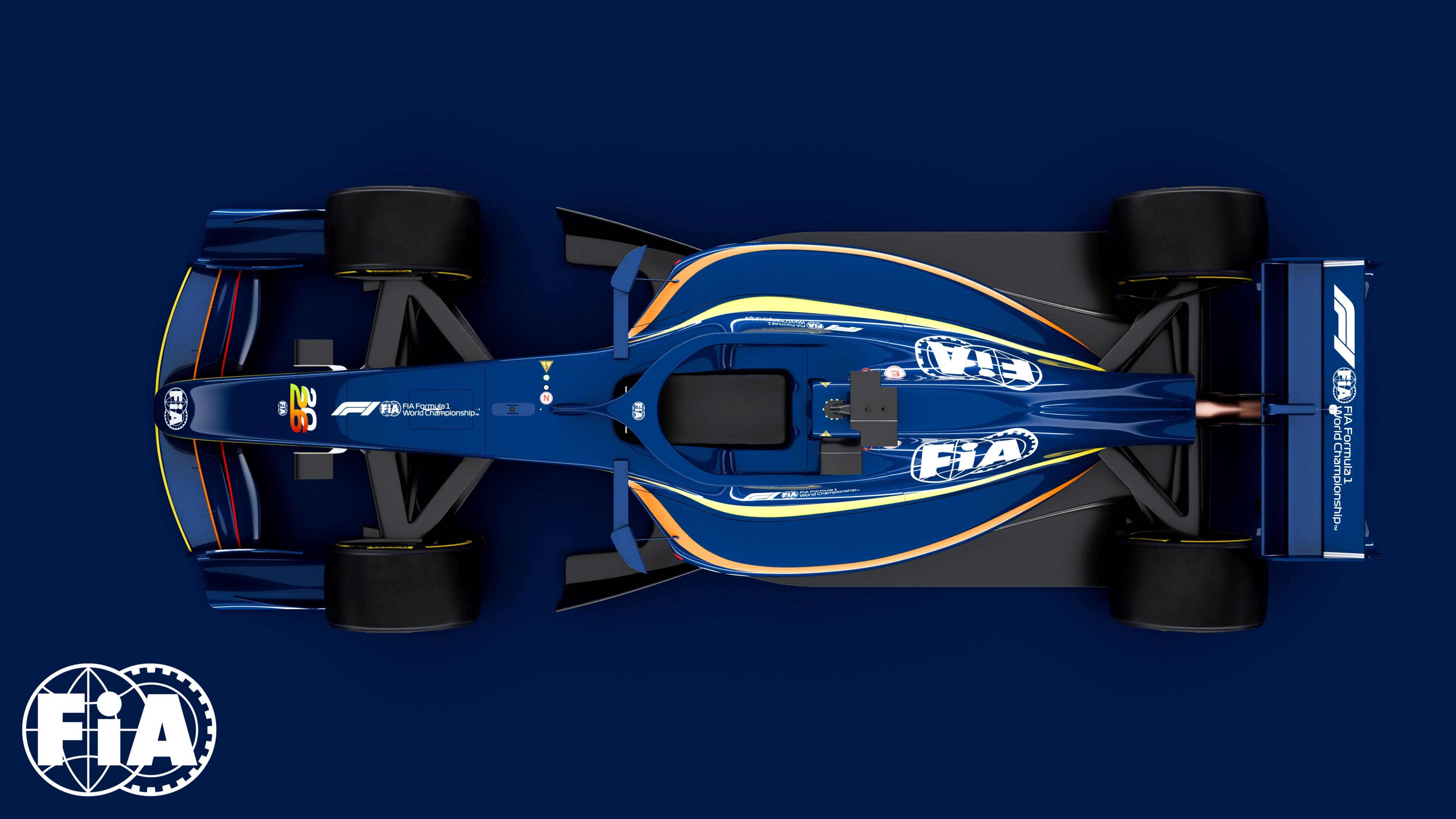 A rendered image of what the 2026 F1 car will look like from above