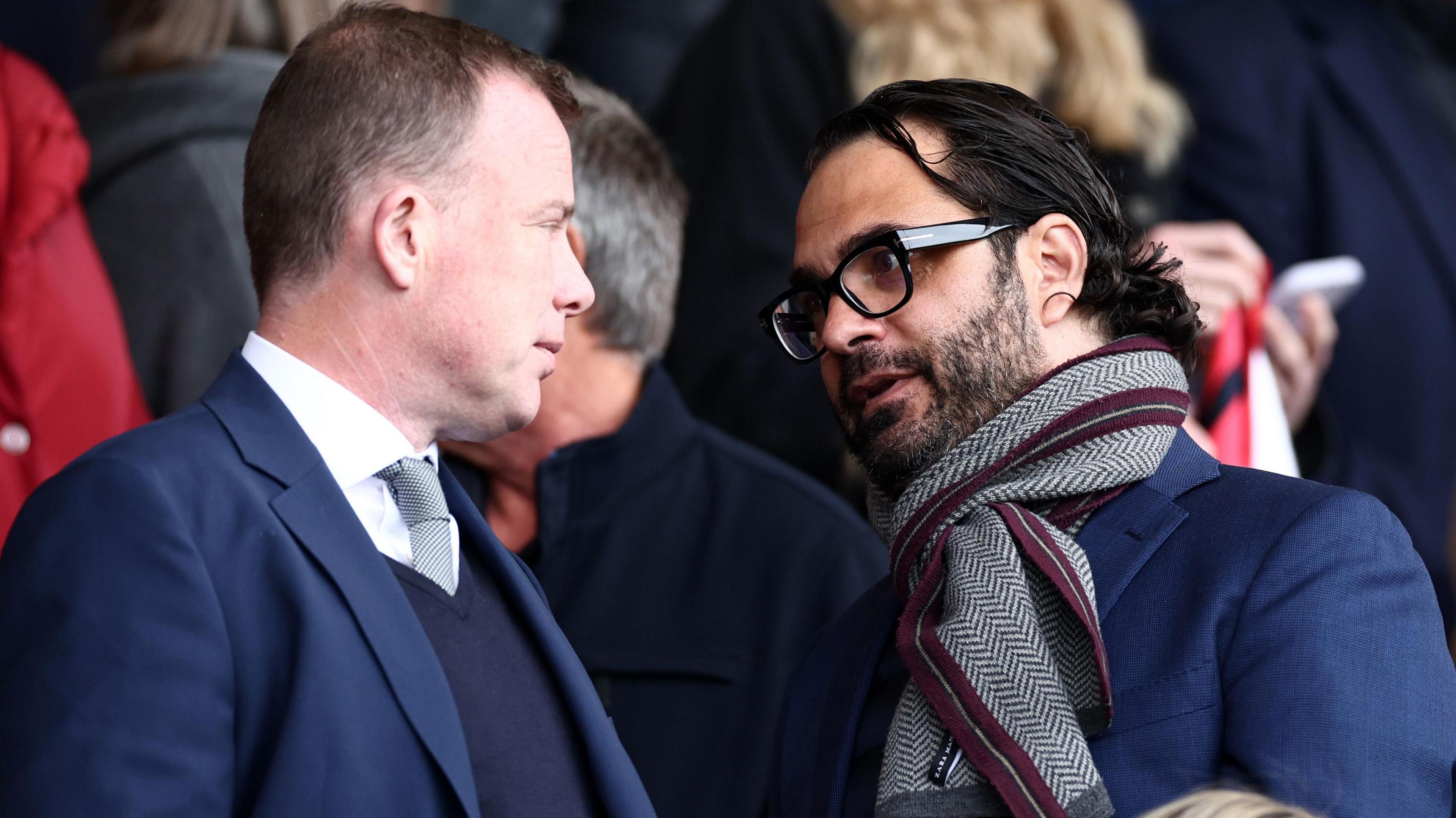 Leeds CEO Angus Kinnear (left) with former sporting director Victor Orta