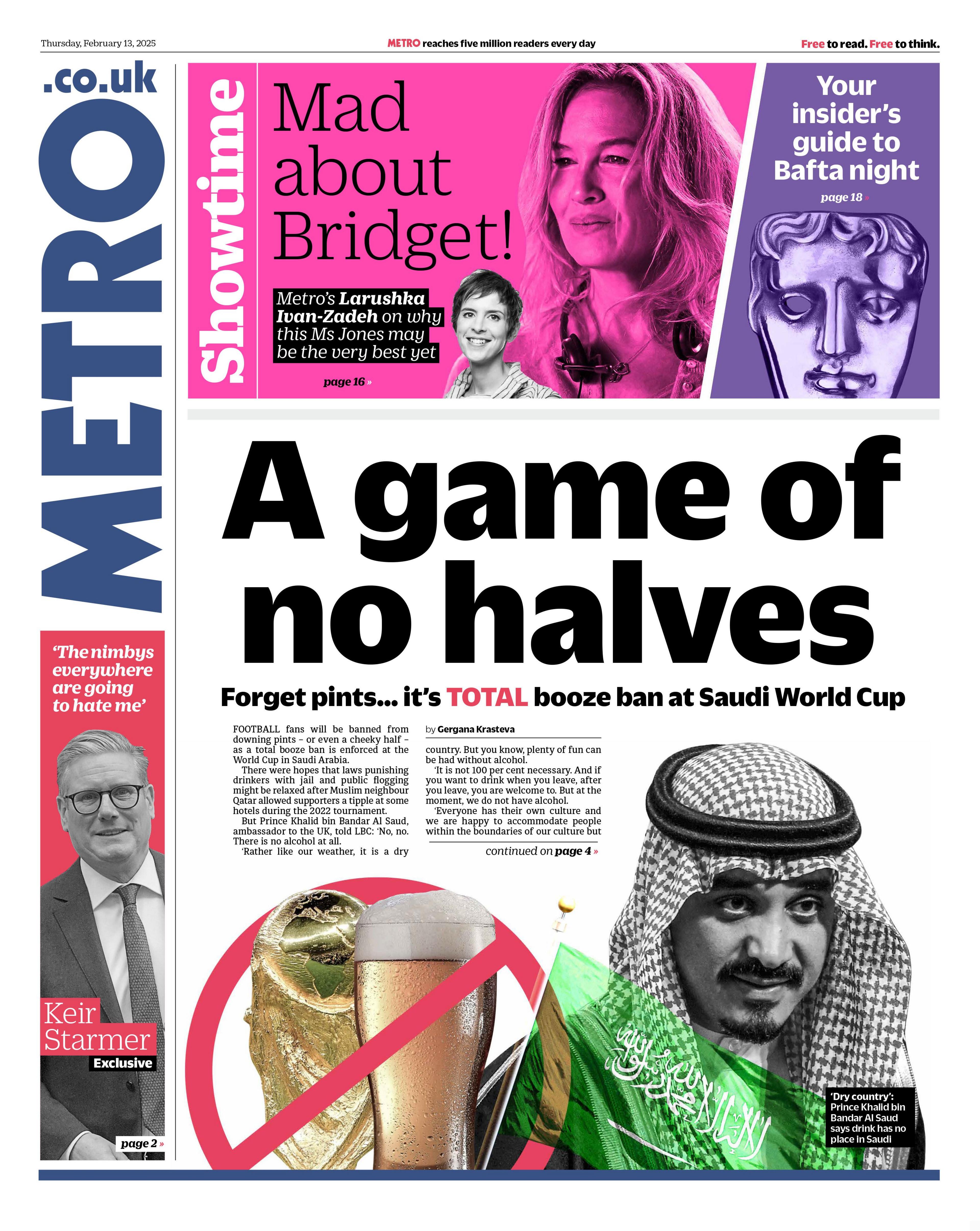 Metro front page