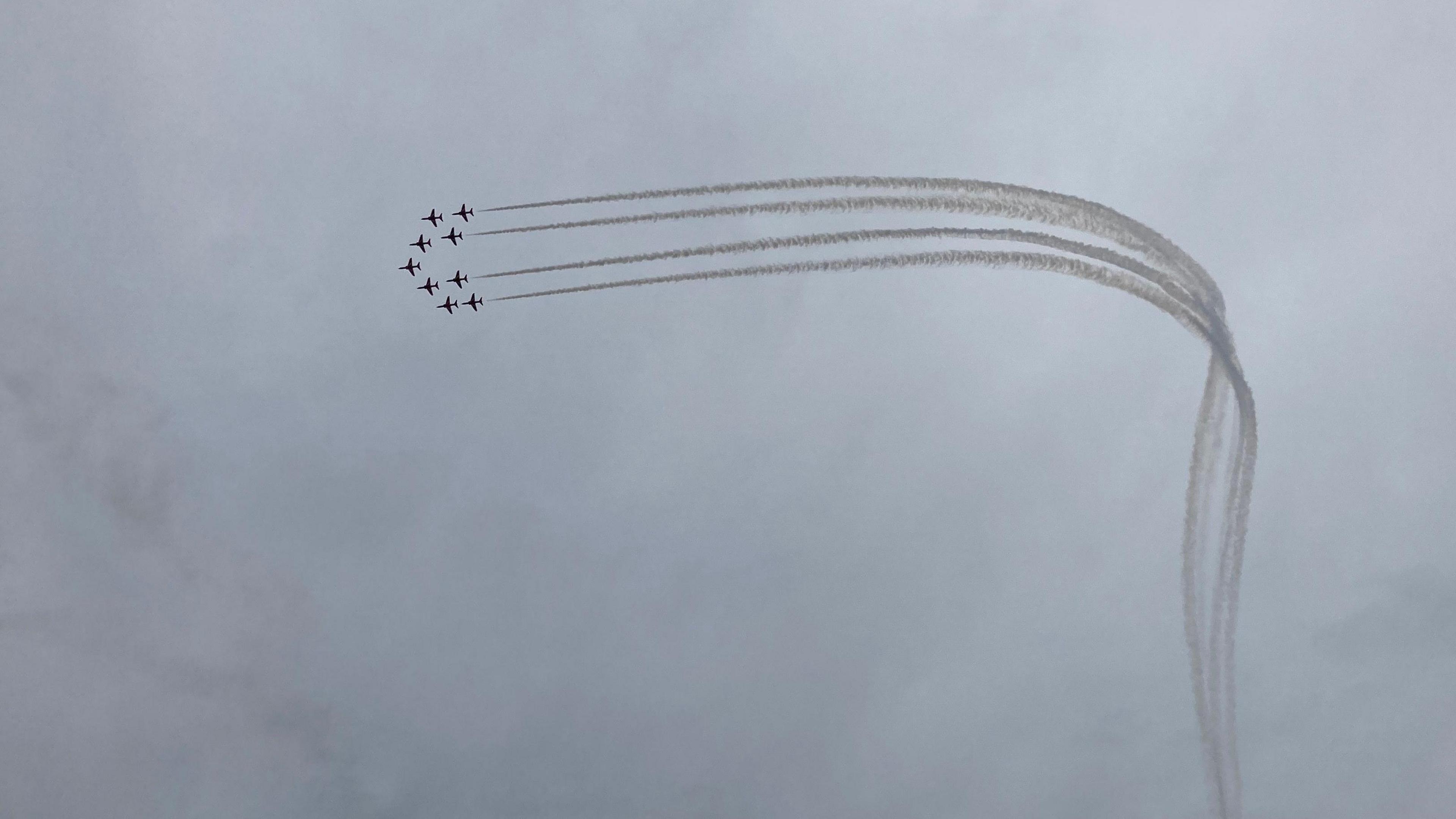 Close up of Red Arrows