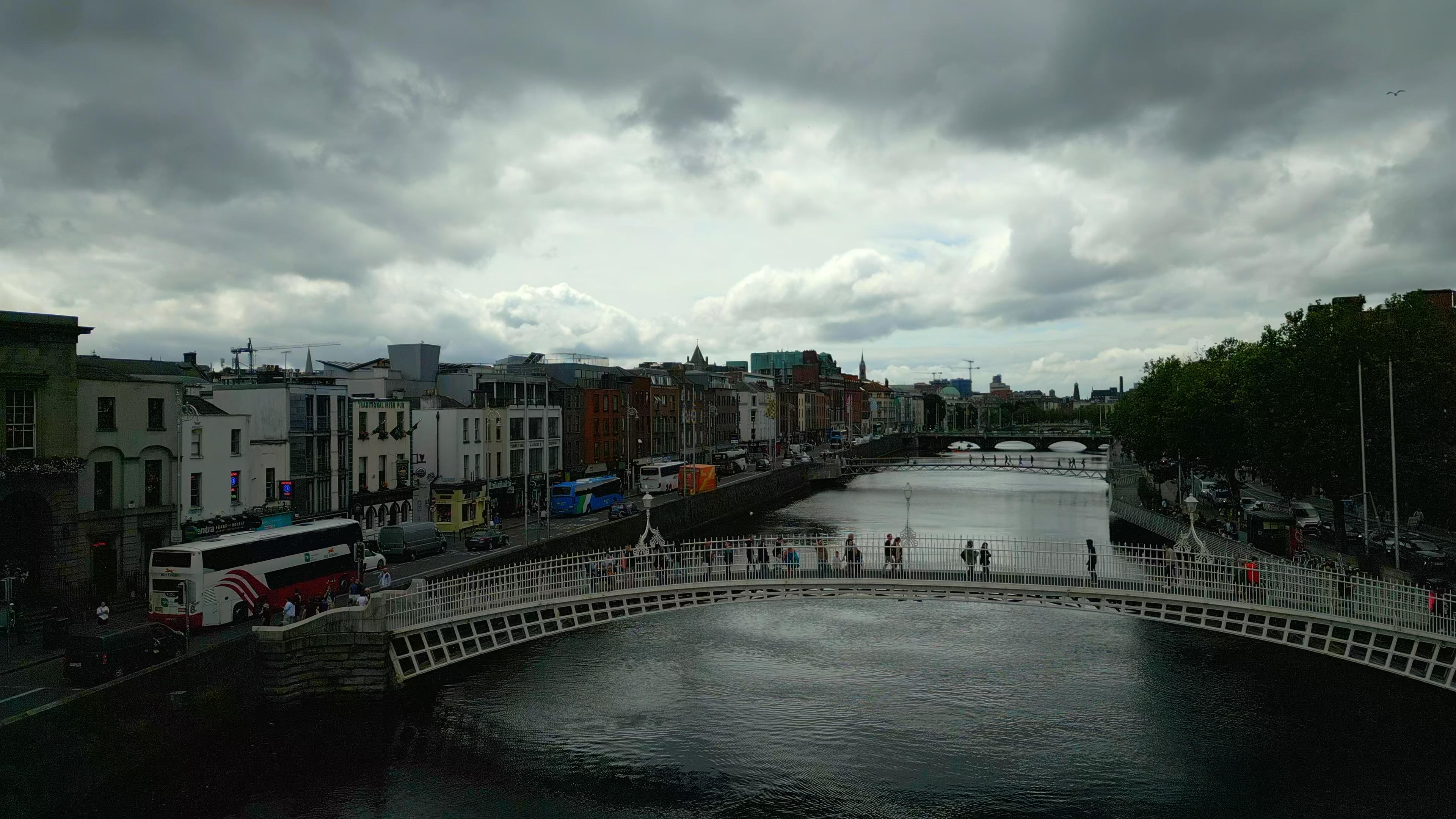 A general view of Dublin, overlooking the Hapenny Bridge and the River Liffey