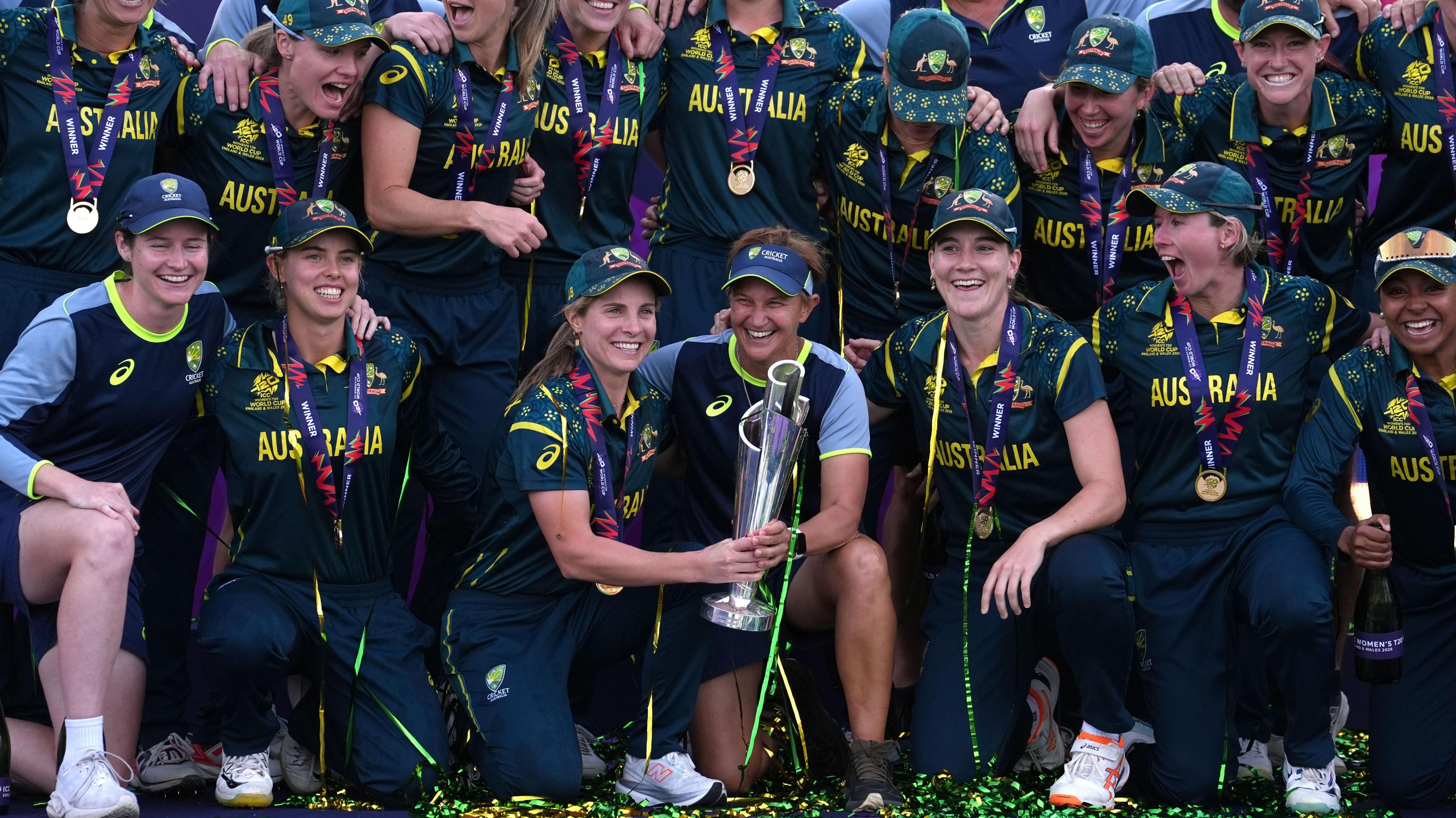 Australia celebrates winning T20 World Cup.