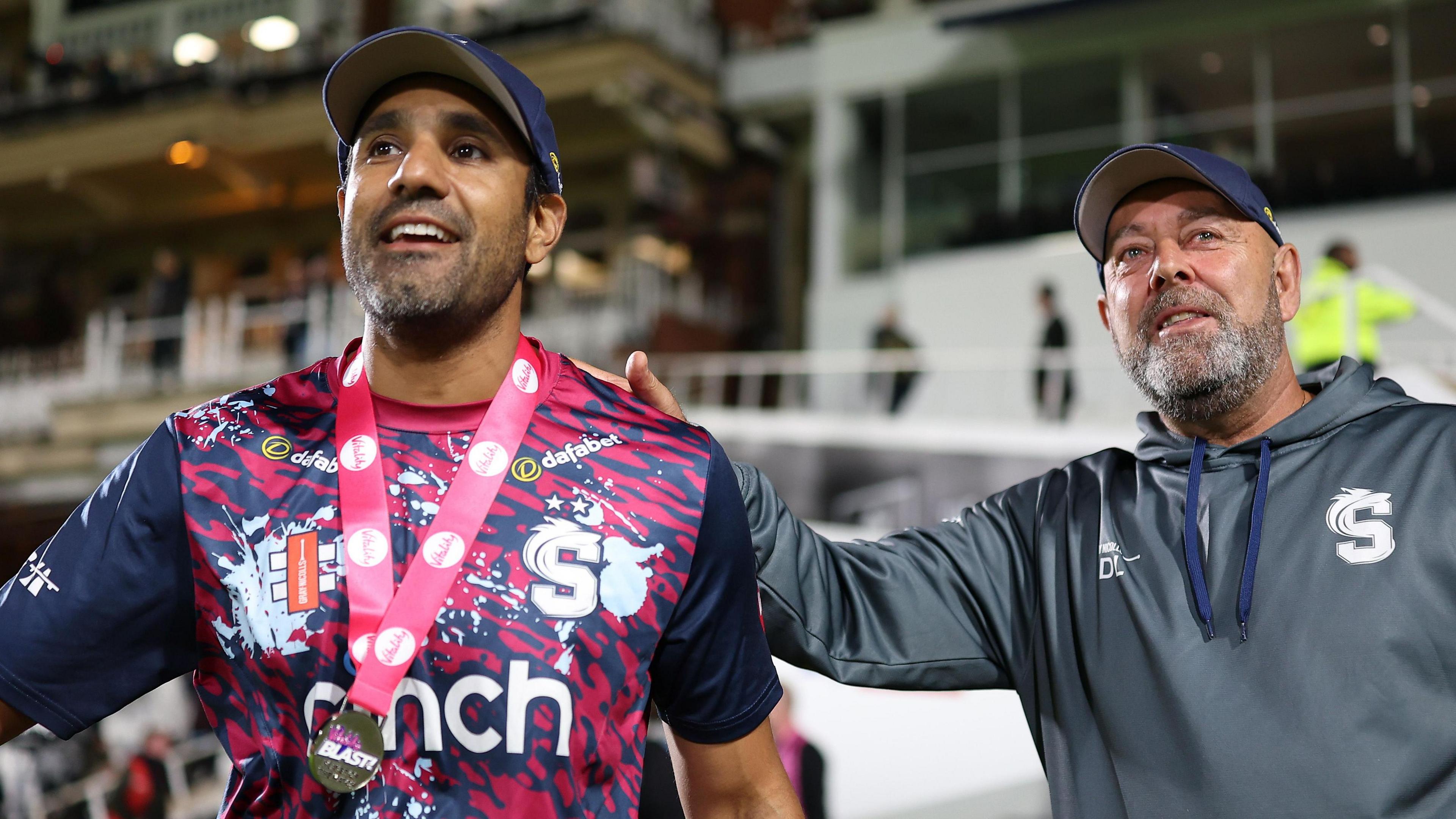Ravi Bopara with Northants head coach Darren Lehmann