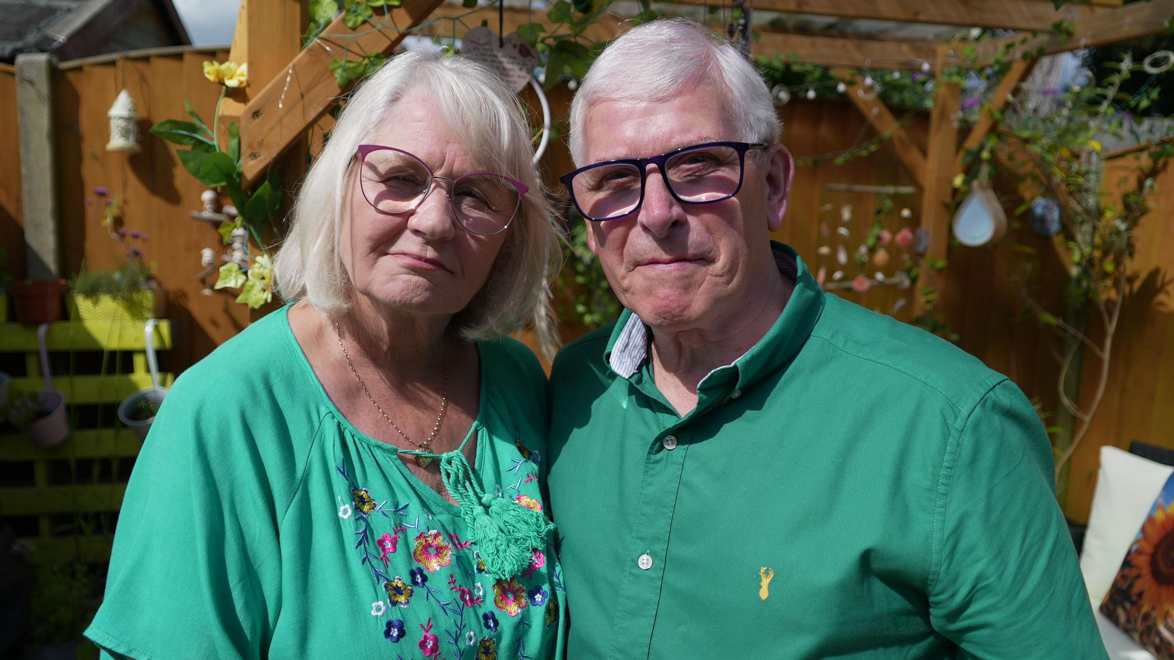 Billy and Sylvia Cunningham in their garden