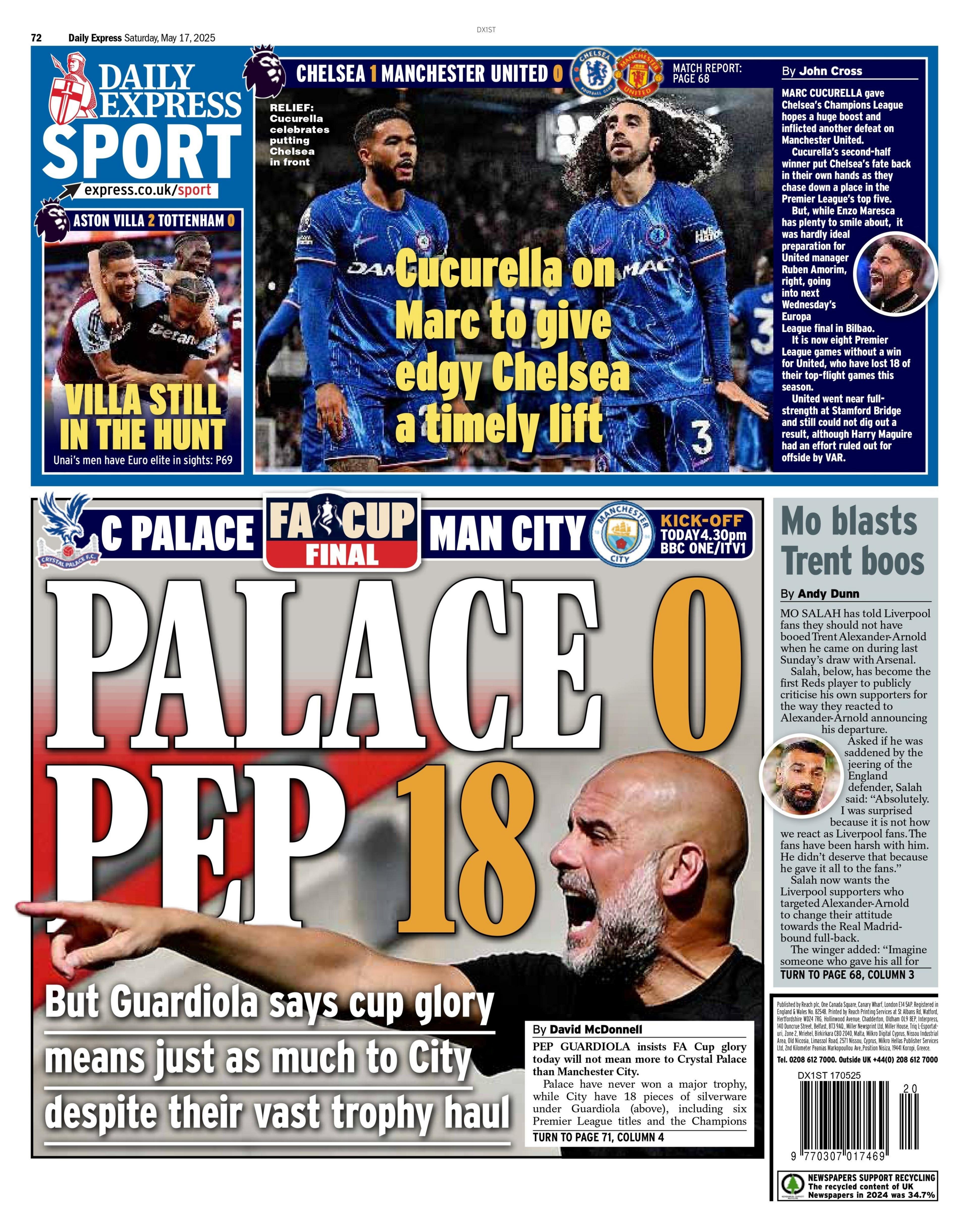 Daily Express back page