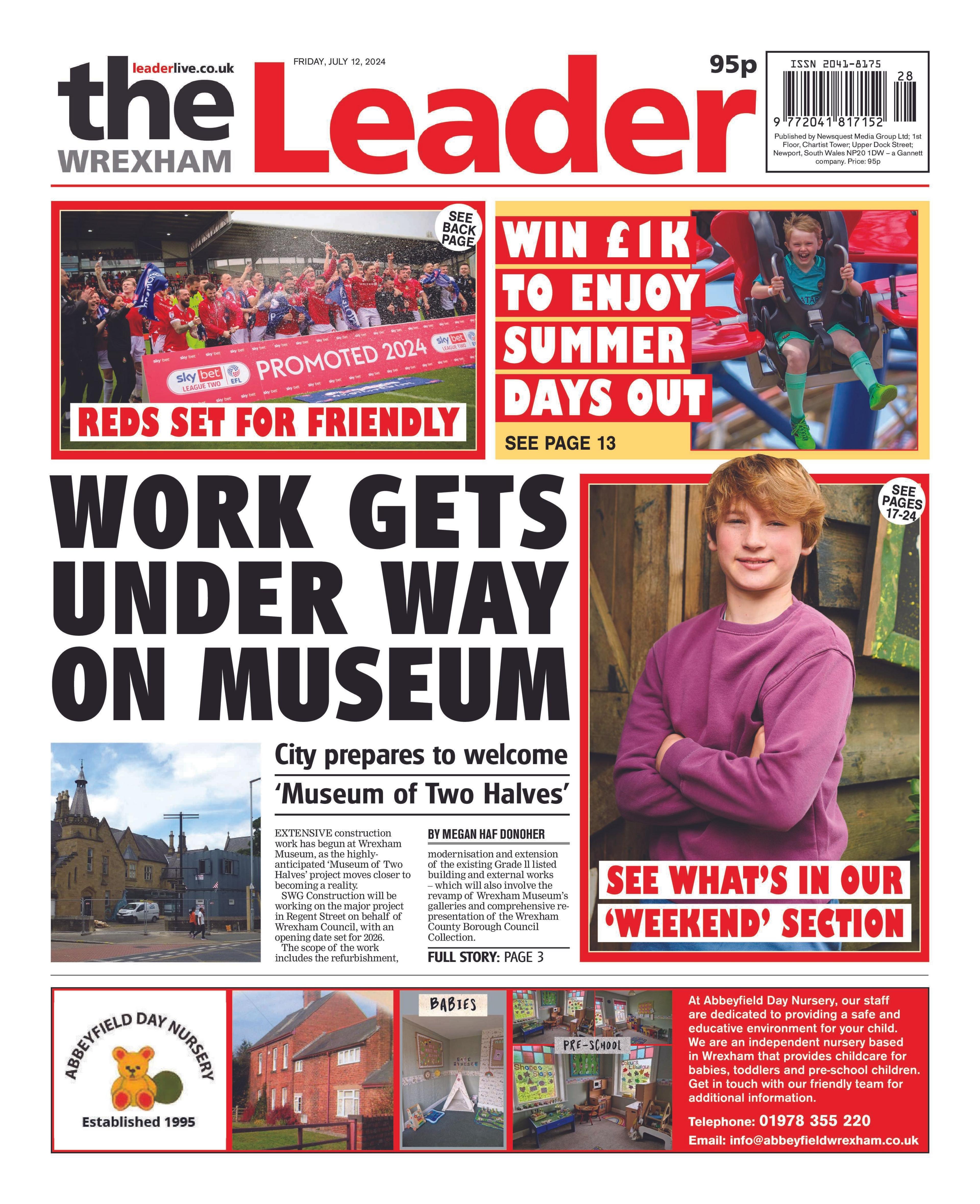Front page of the Wrexham Leader on 11/7/204