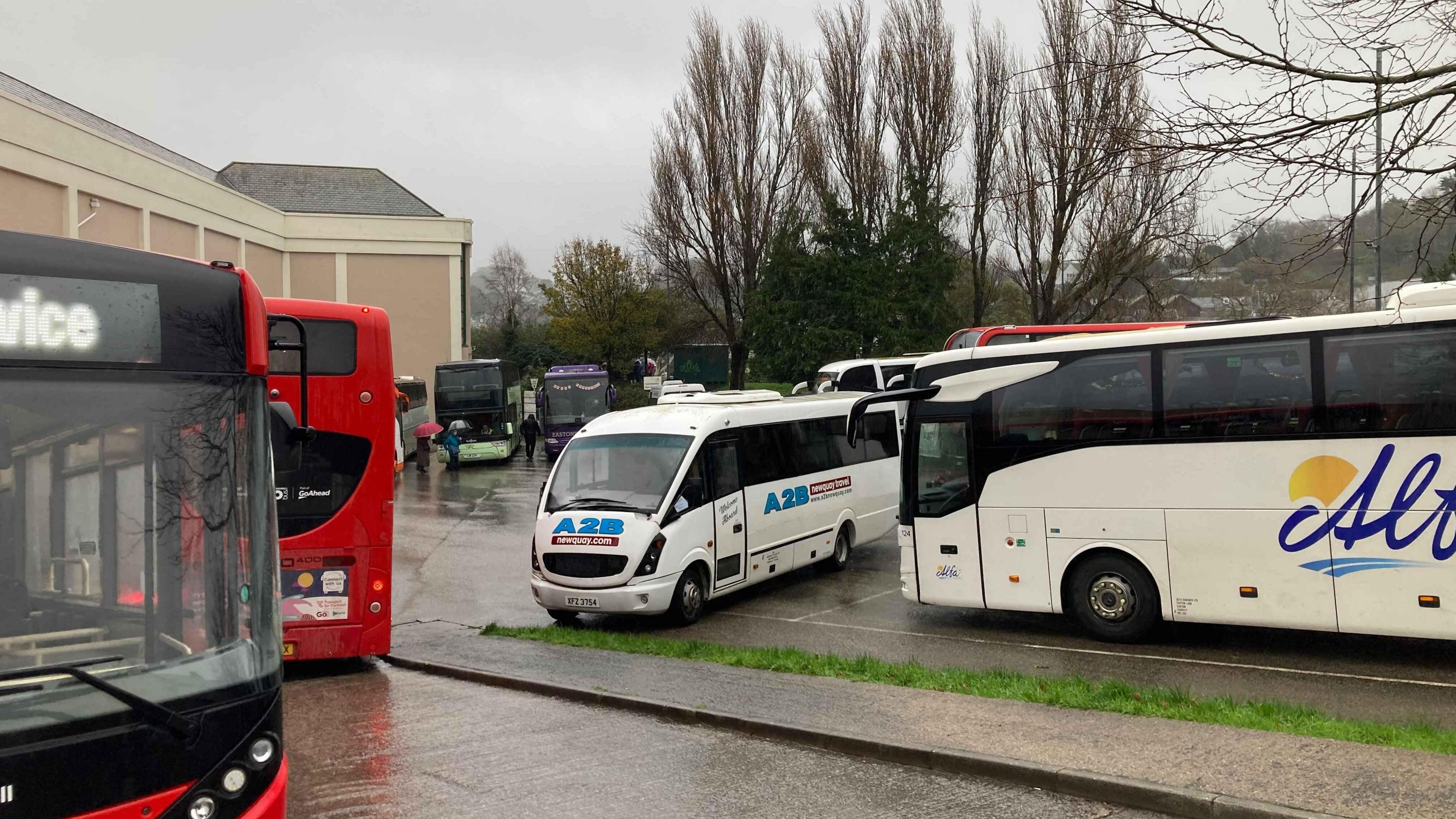 The coach park in Truro