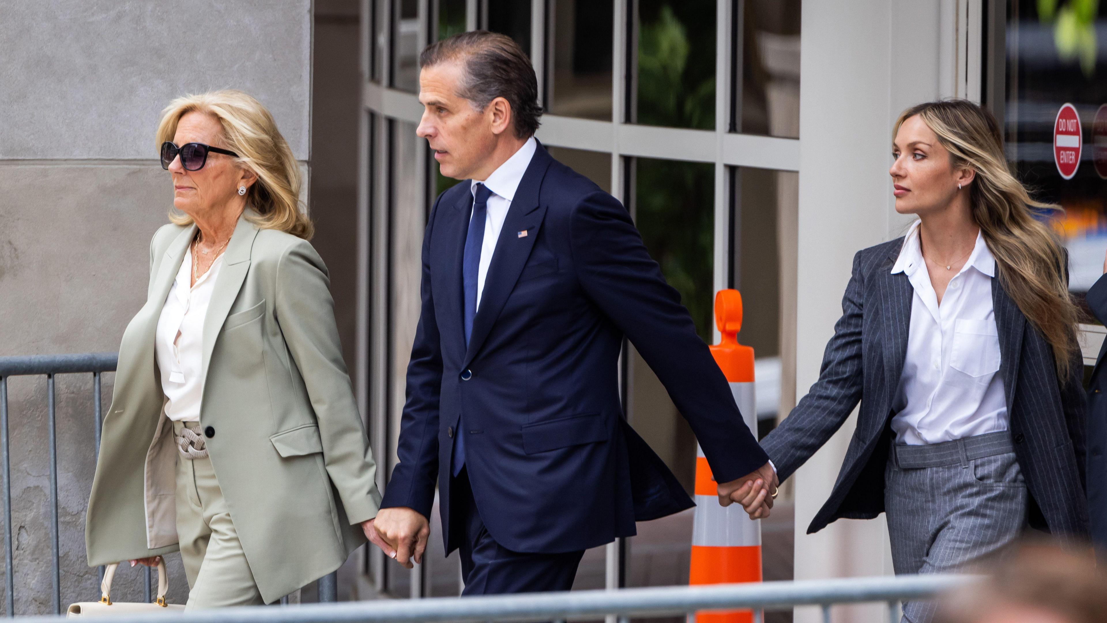 Hunter Biden with First Lady Jill Biden and wife Melissa Cohen