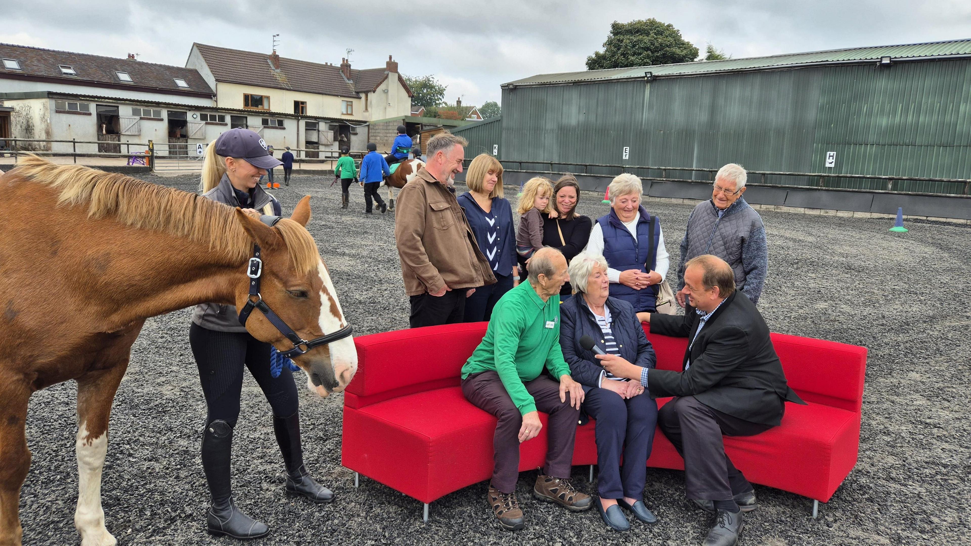 John and Jenny Boote are celebrating their 60th wedding anniversary this month and joined reporter Ben Sidwell on the red sofa at Poplars Farm Riding School where John, who is registered blind, still leads horses for the North Staffordshire Riding for the Disabled Association (RDA)