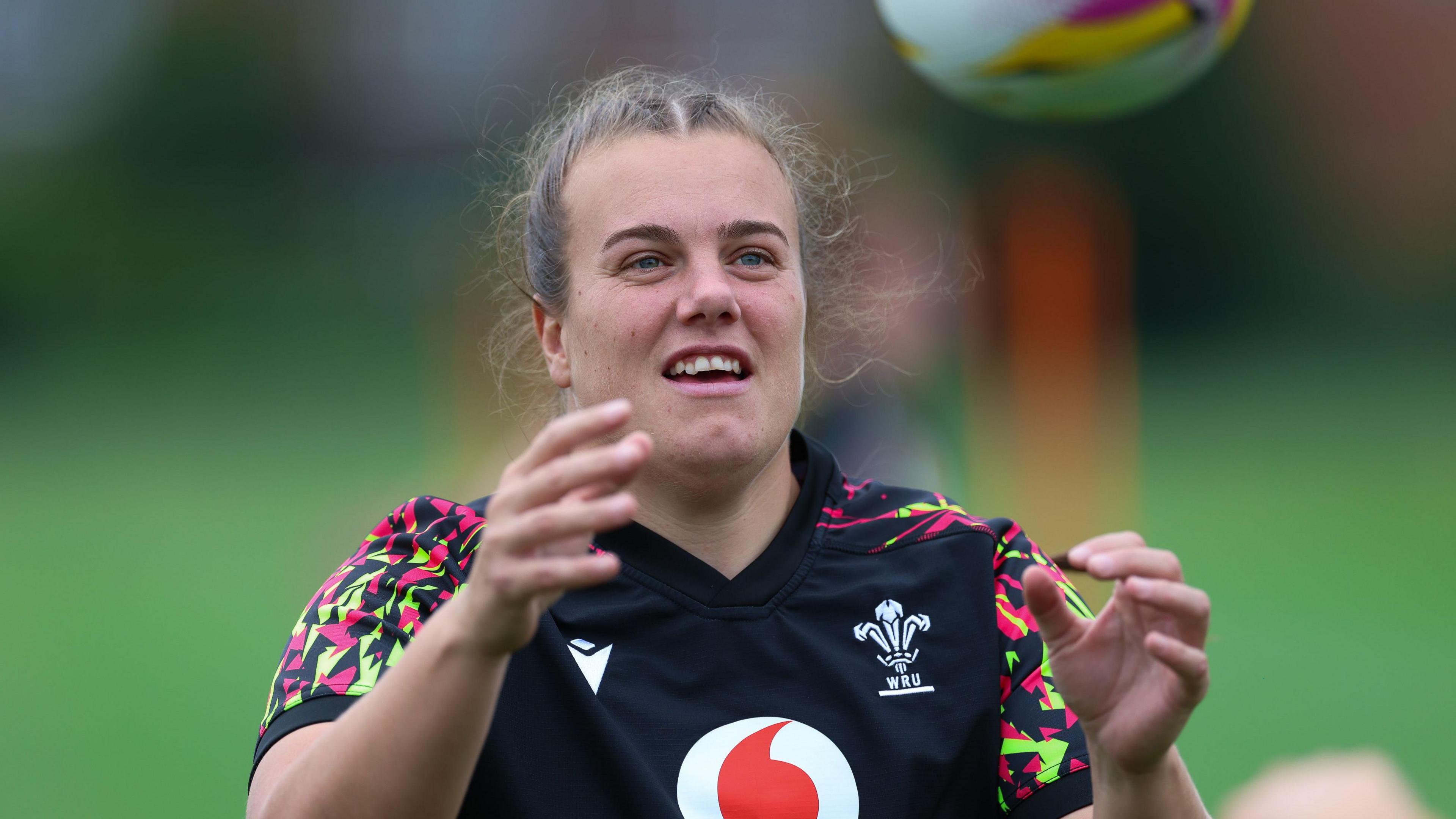 Carys Phillips in Wales training