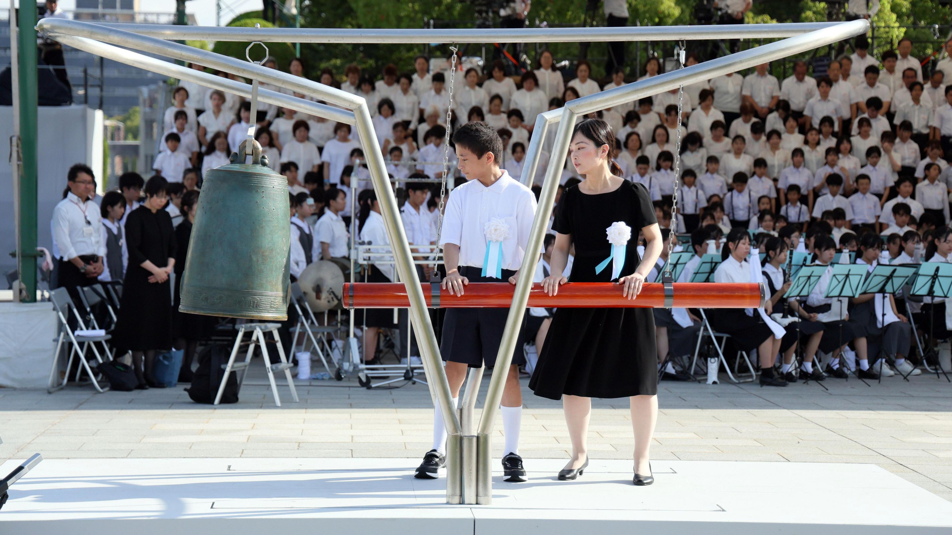 Children and young people are part of a national service of prayer and commemoration where bells were rung.