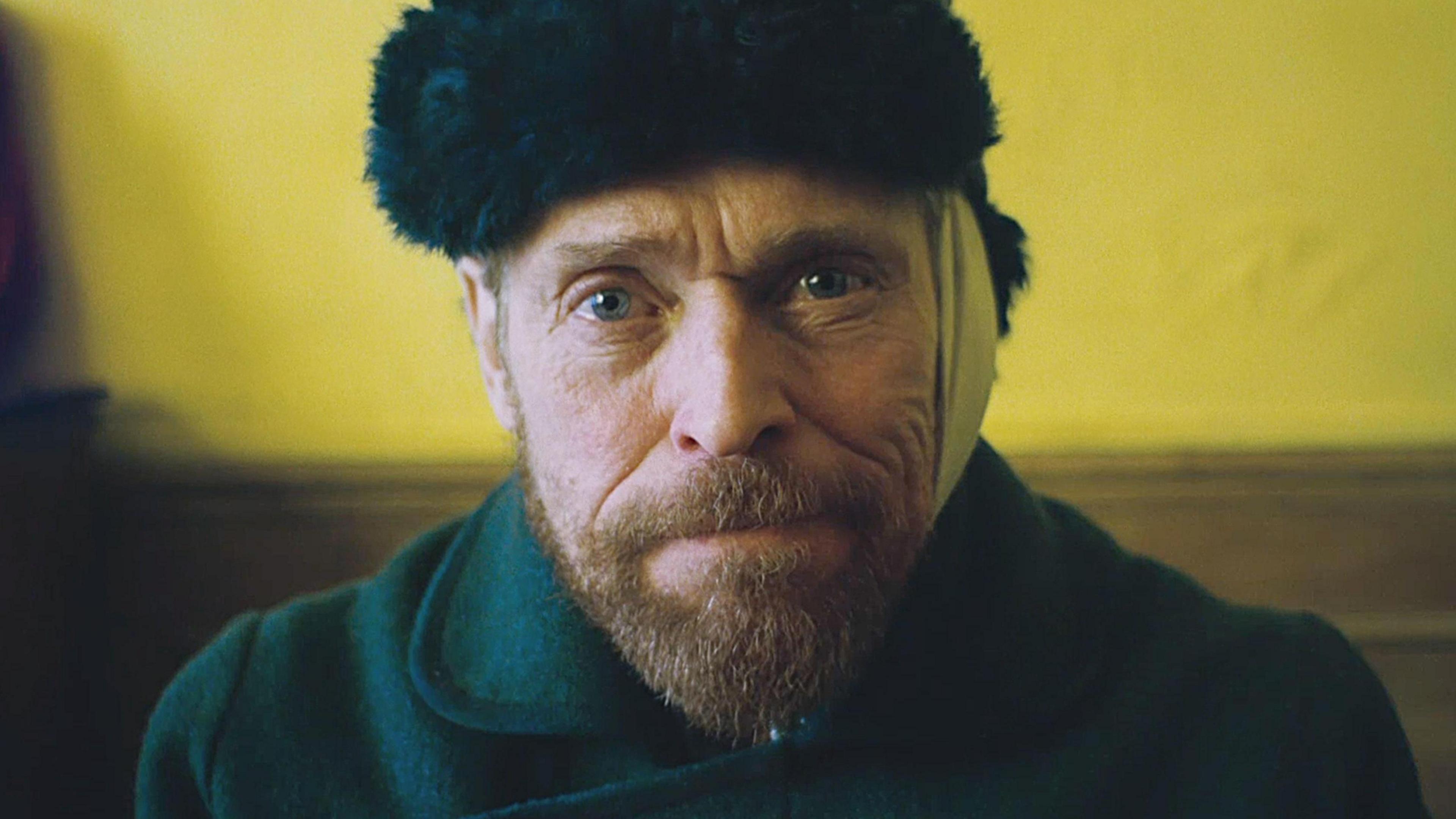 Willem Dafoe dressed as the tormented artist Van Gogh