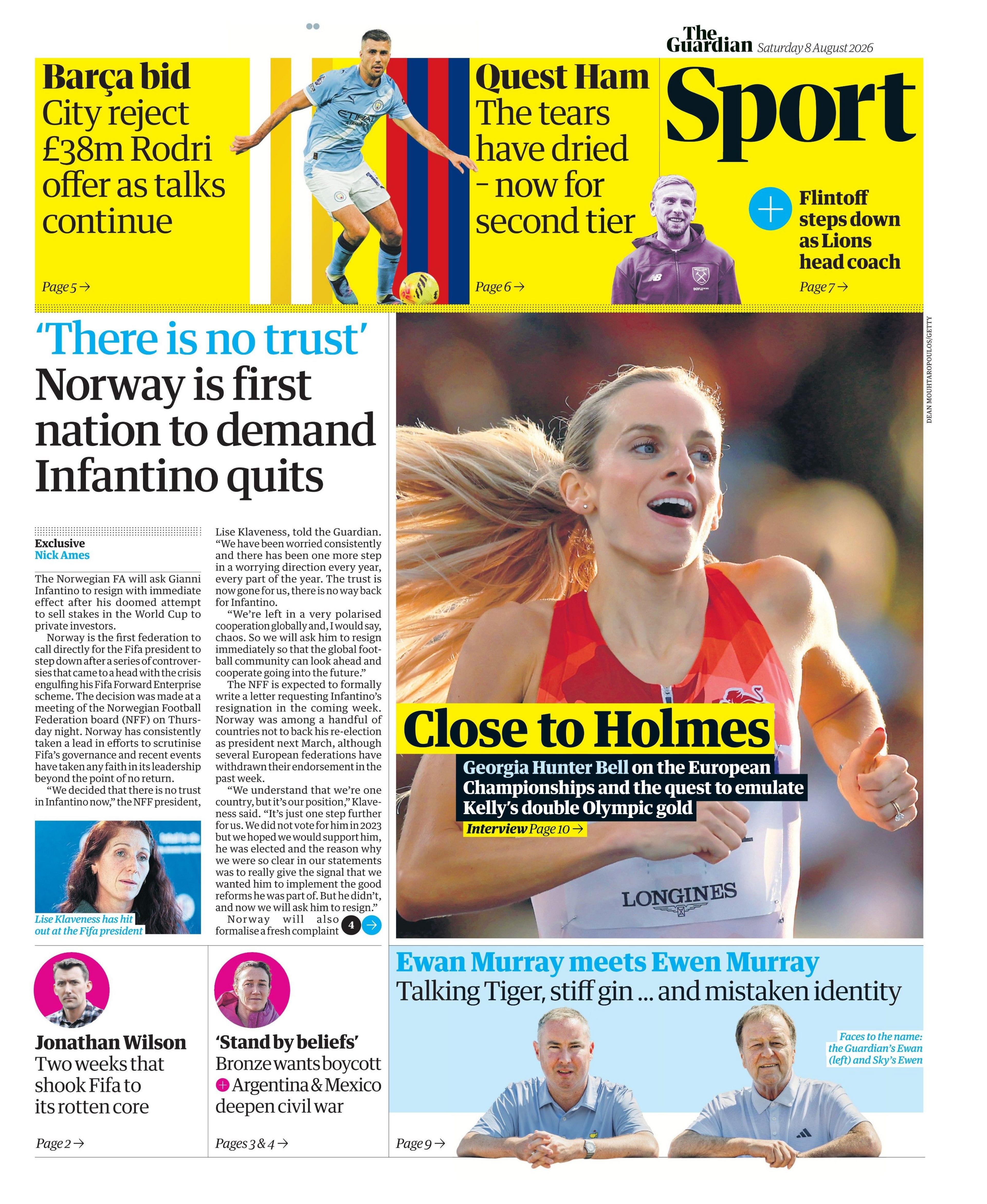Guardian sports section