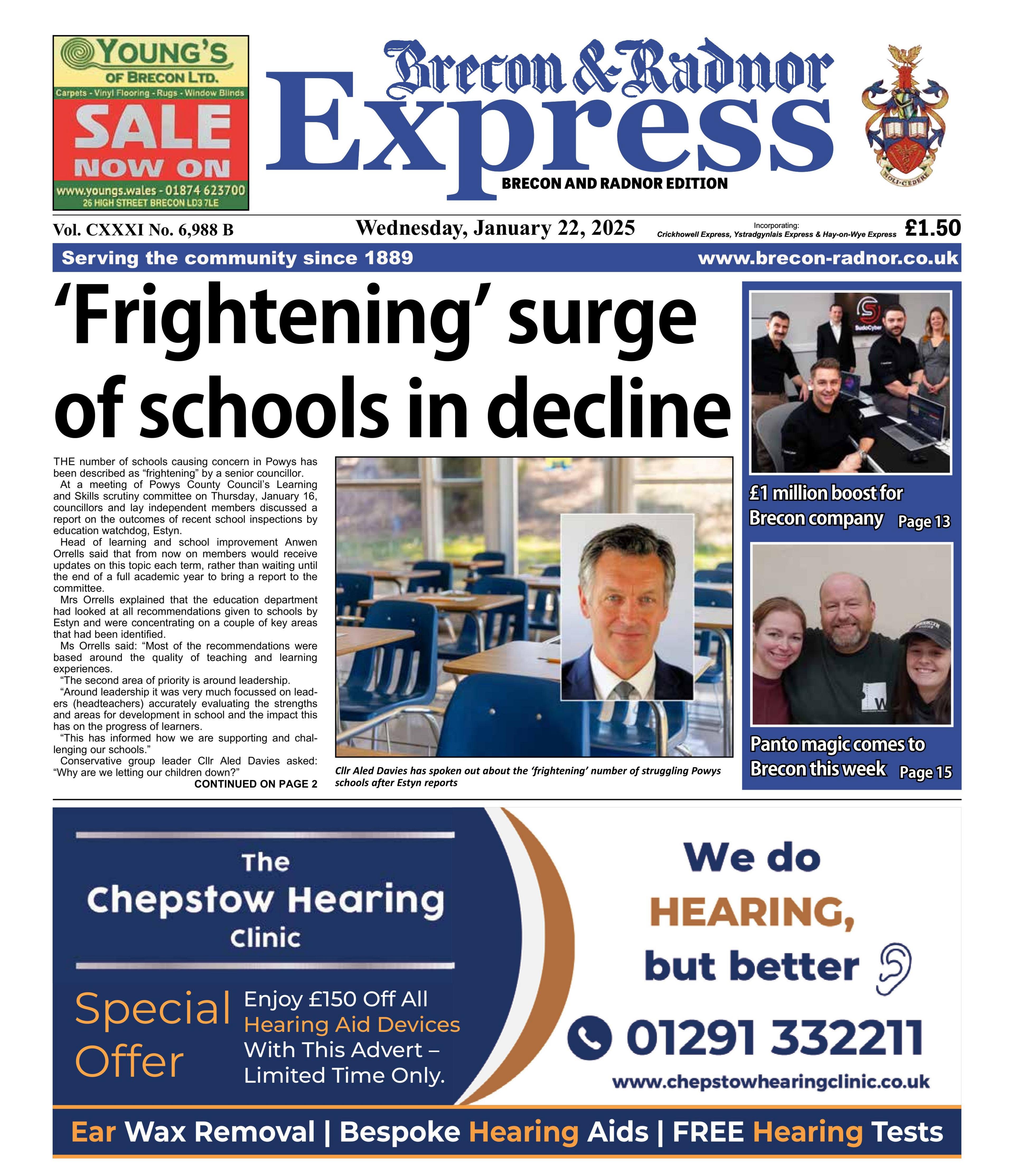 Front page of the Brecon & Radnor Express