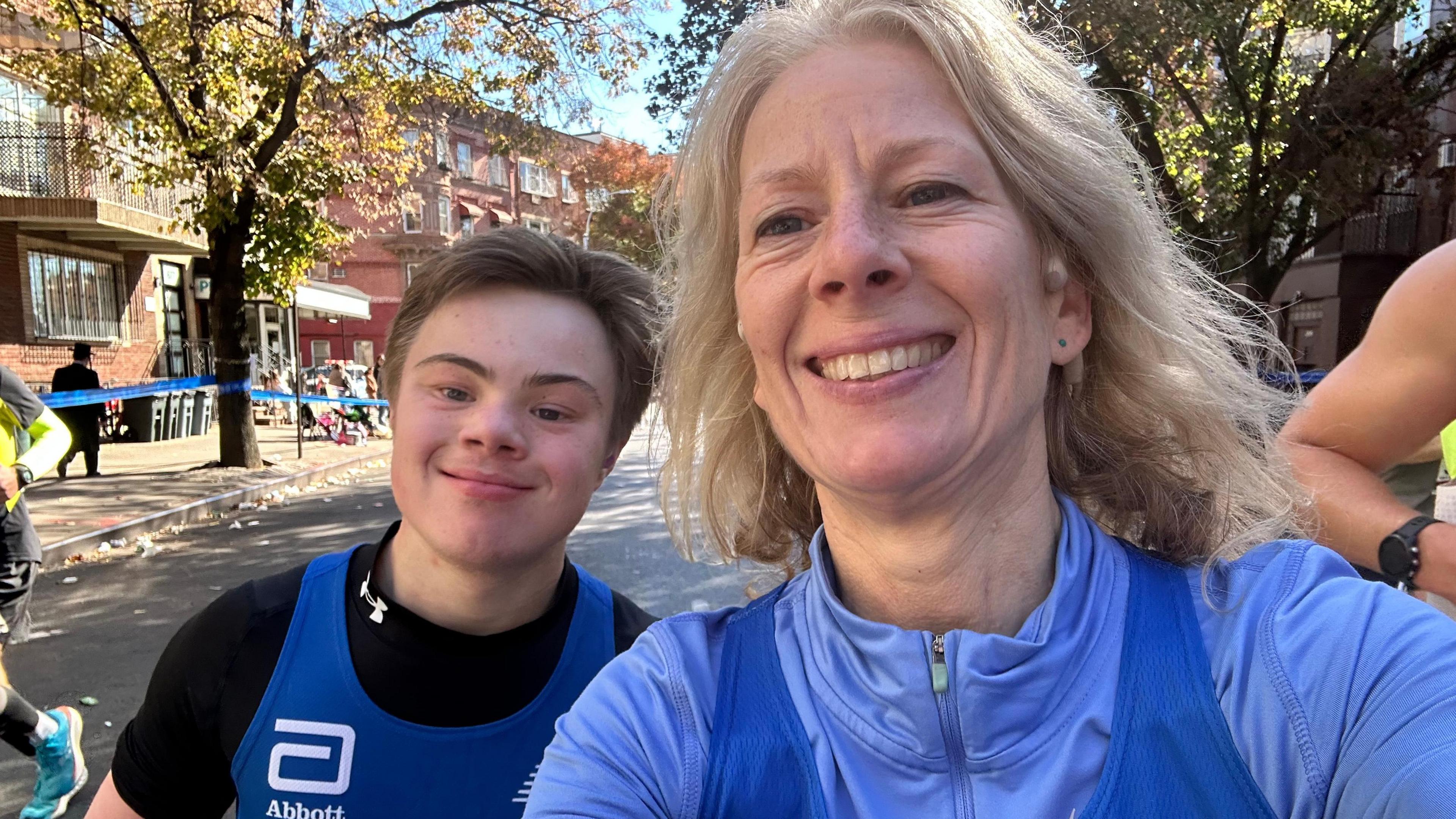 Lloyd and Ceri during the New York Marathon