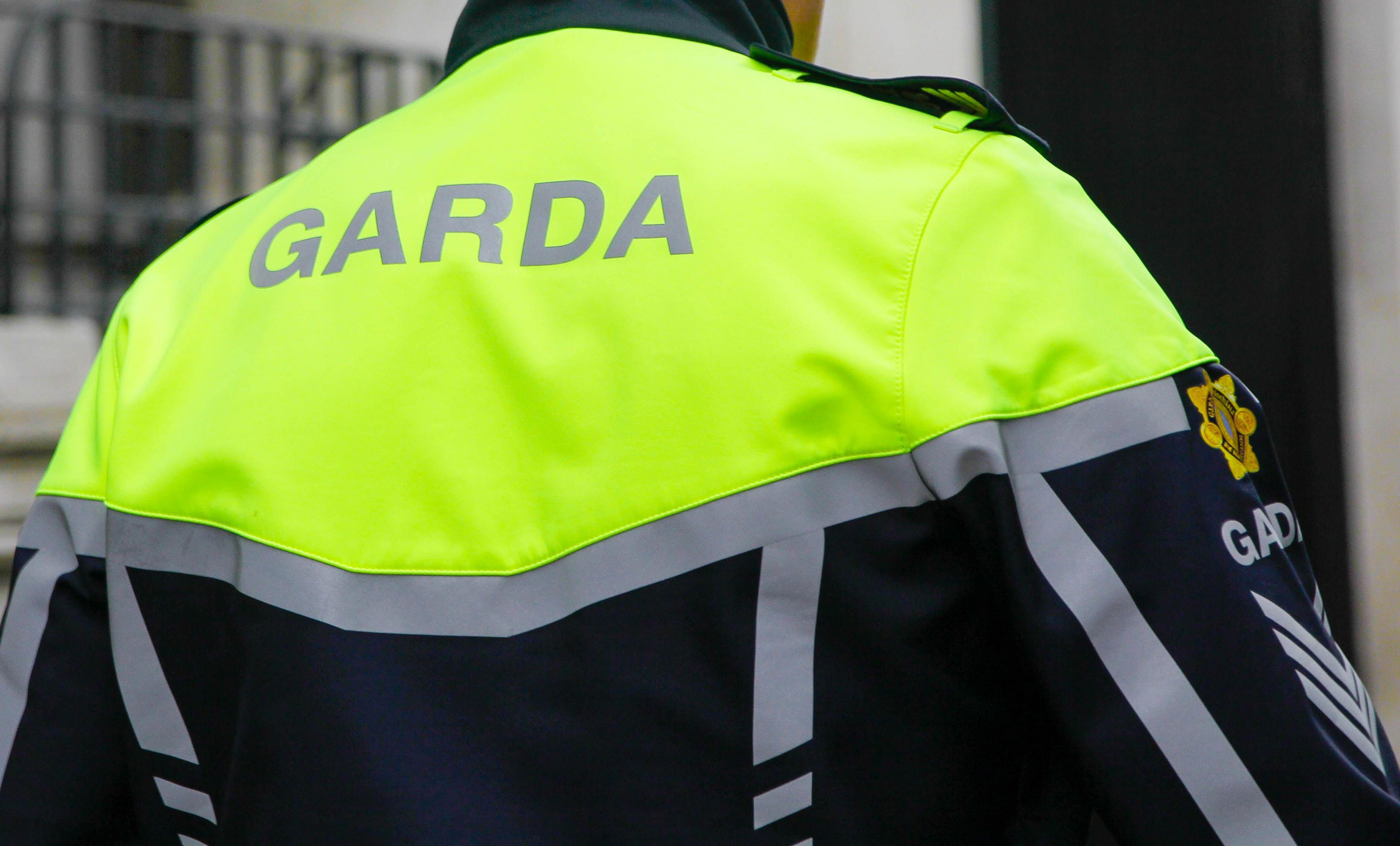 An image of a garda officer taken from behind