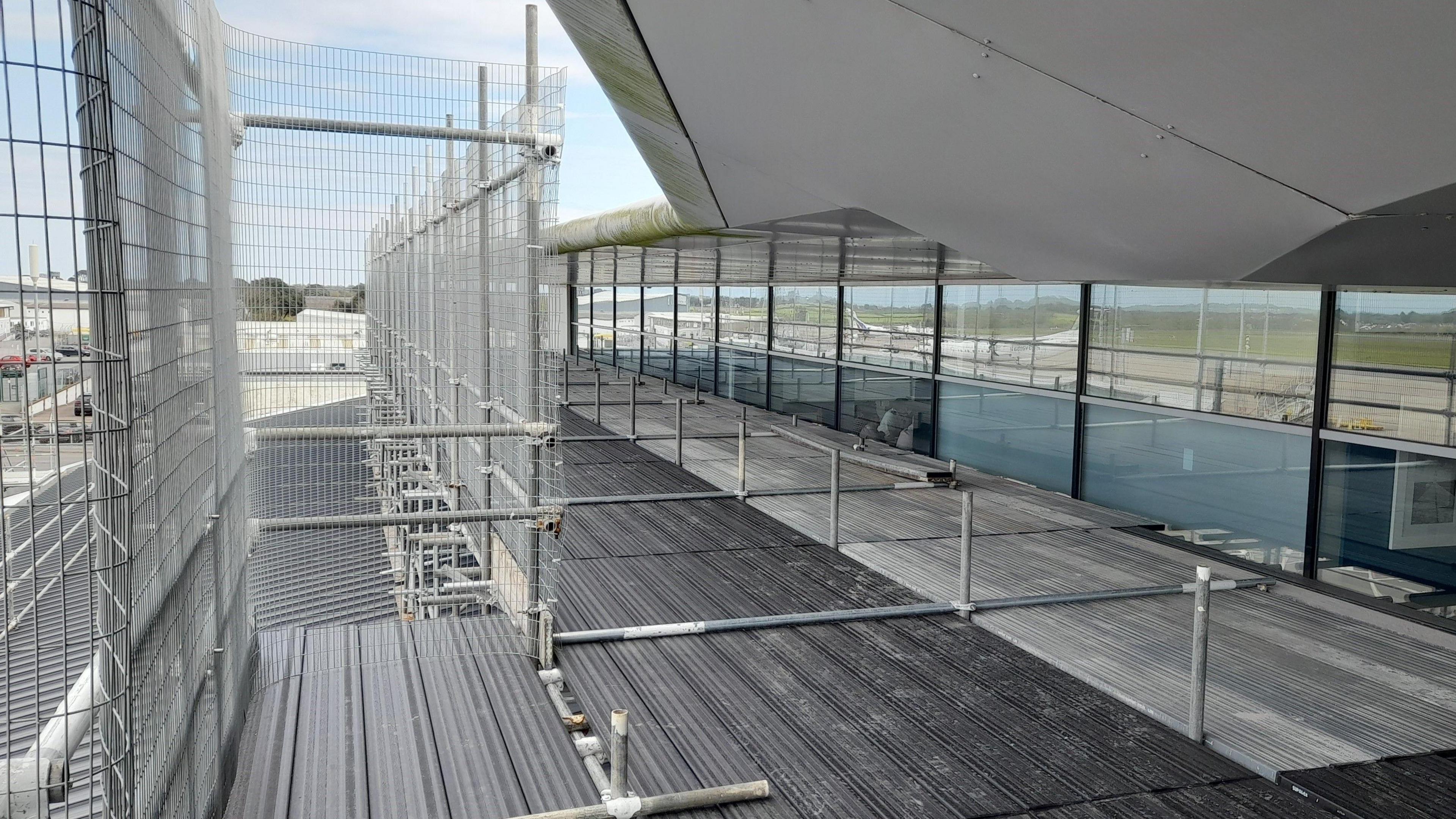 Scaffolding at Guernsey Airport